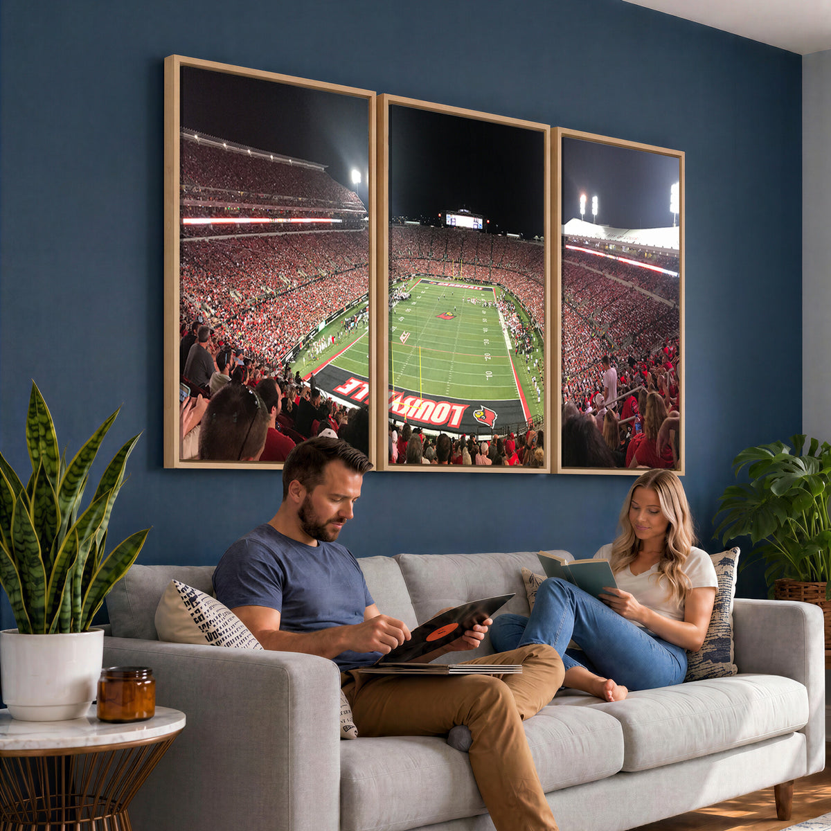 51251-PAN-FL-20X10 - University of Louisville Cardinals Football Team Print - Louisville Cardinal Stadium Wall Art Canvas