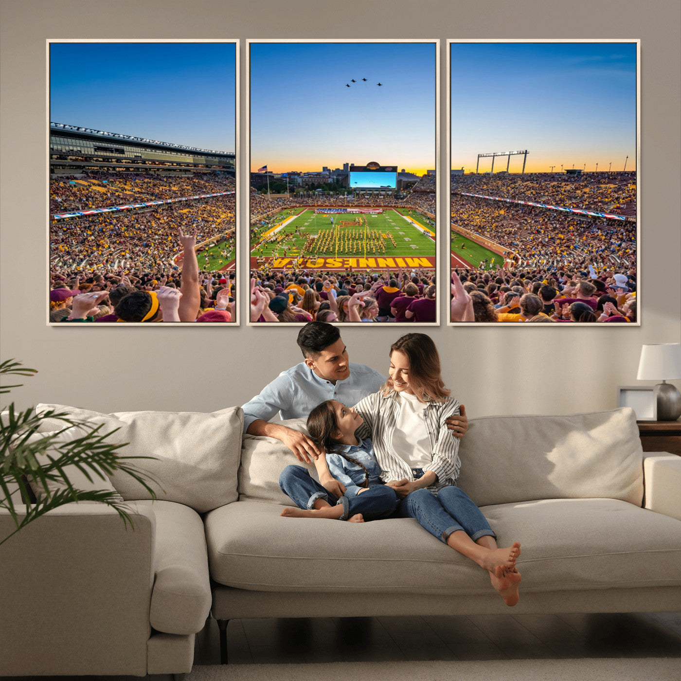 MGV-FC-60X30-3P - University of Minnesota Golden Gophers Art Print, Football Team Print - Minneapolis Huntington Bank