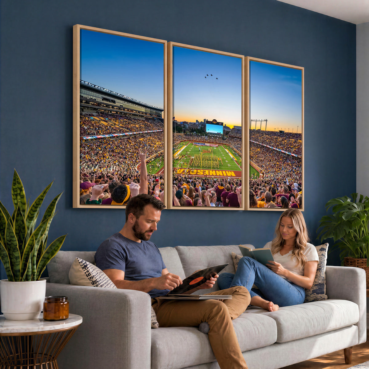 84421-MGV-CV-36X24 - University of Minnesota Golden Gophers Art Print, Football Team Print - Minneapolis Huntington Bank