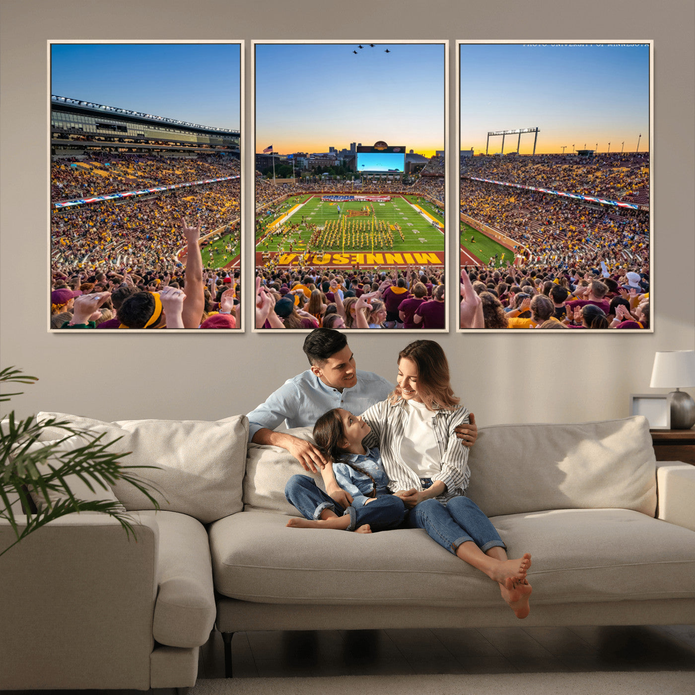 MGV-FC-60X30-3P - University of Minnesota Golden Gophers Football Team Print - Minneapolis Huntington Bank Stadium