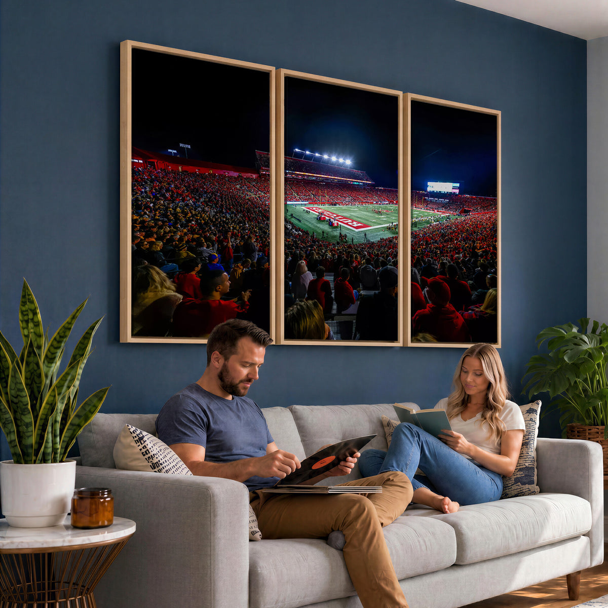 18115-PAN-FL-20X10 - Rutgers Scarlet Knights Football Team Print - SHI Stadium, Piscataway Wall Art Canvas Print