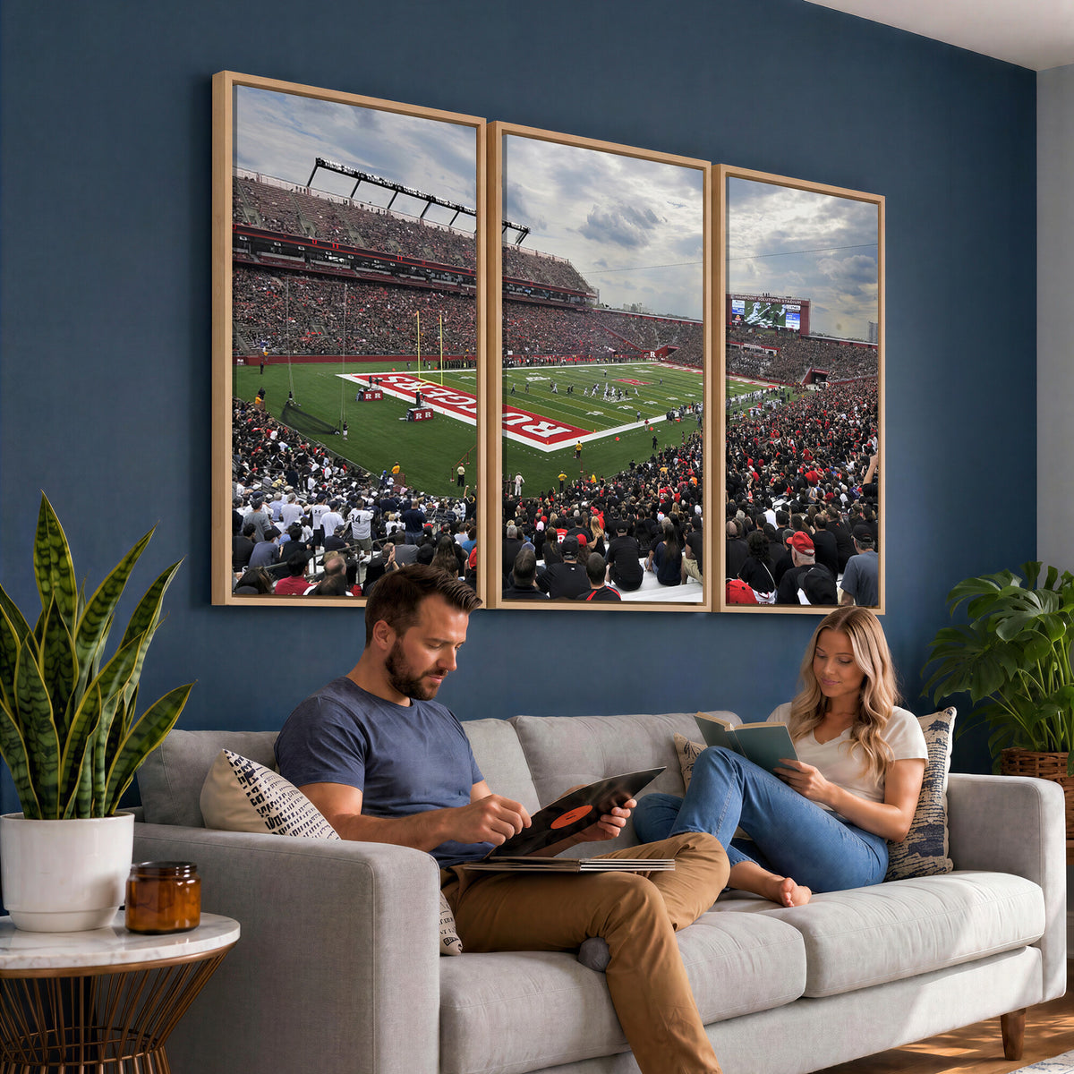 66777-MGV-CV-36X24 - Rutgers Scarlet Knights Football Team Print, SHI Stadium