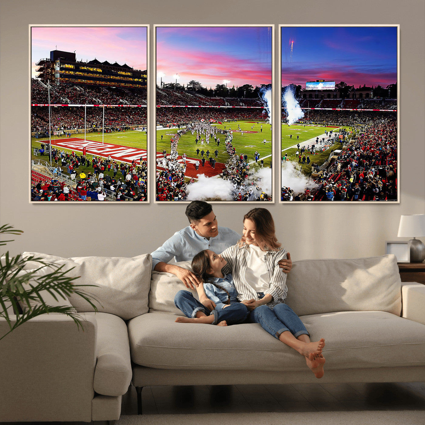 MGV-FC-60X30-3P - Stanford University Cardinal Football Team Print - Stanford Stadium Wall Art Canvas Print