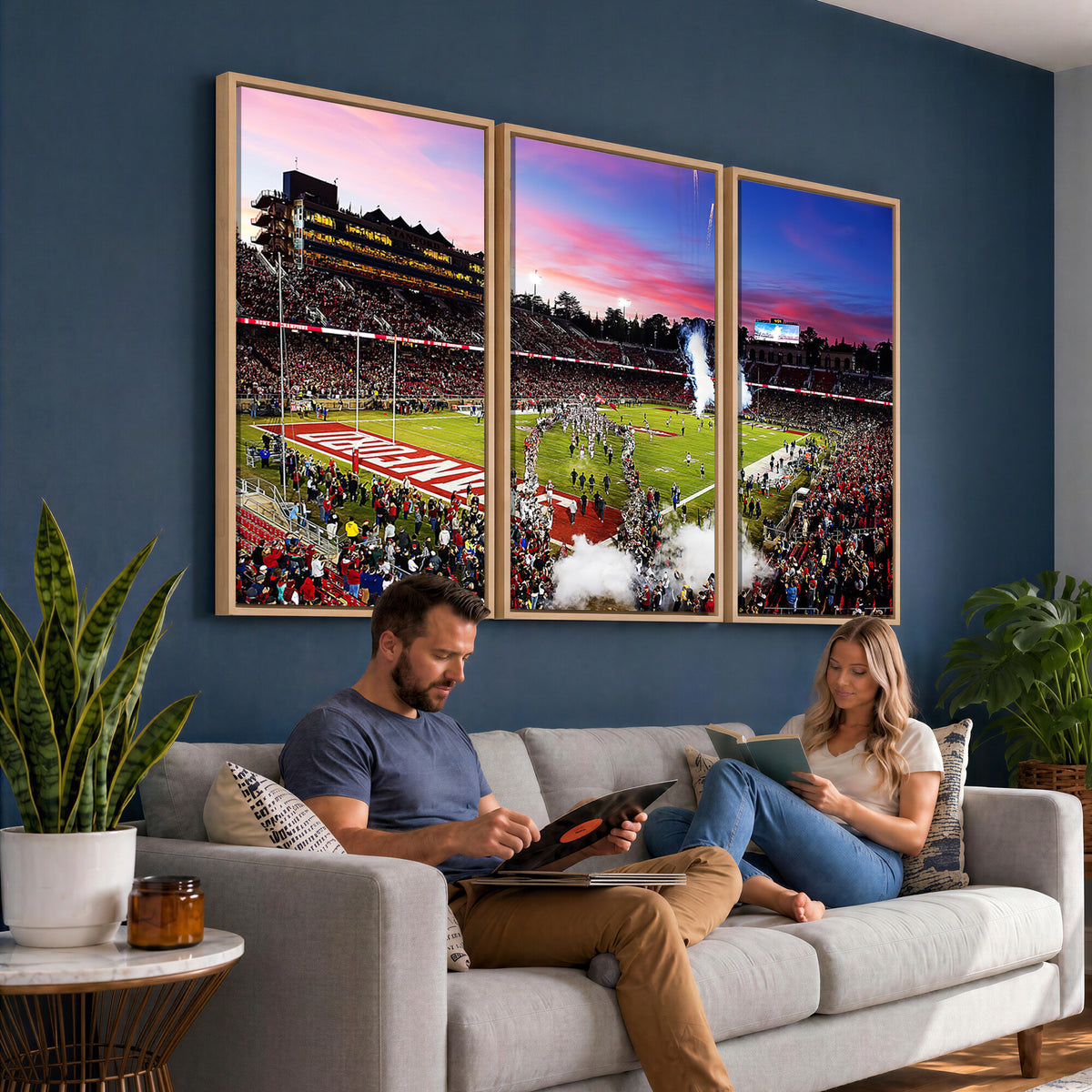 25557-PAN-FL-20X10 - Stanford University Cardinal Football Team Print - Stanford Stadium Wall Art Canvas Print