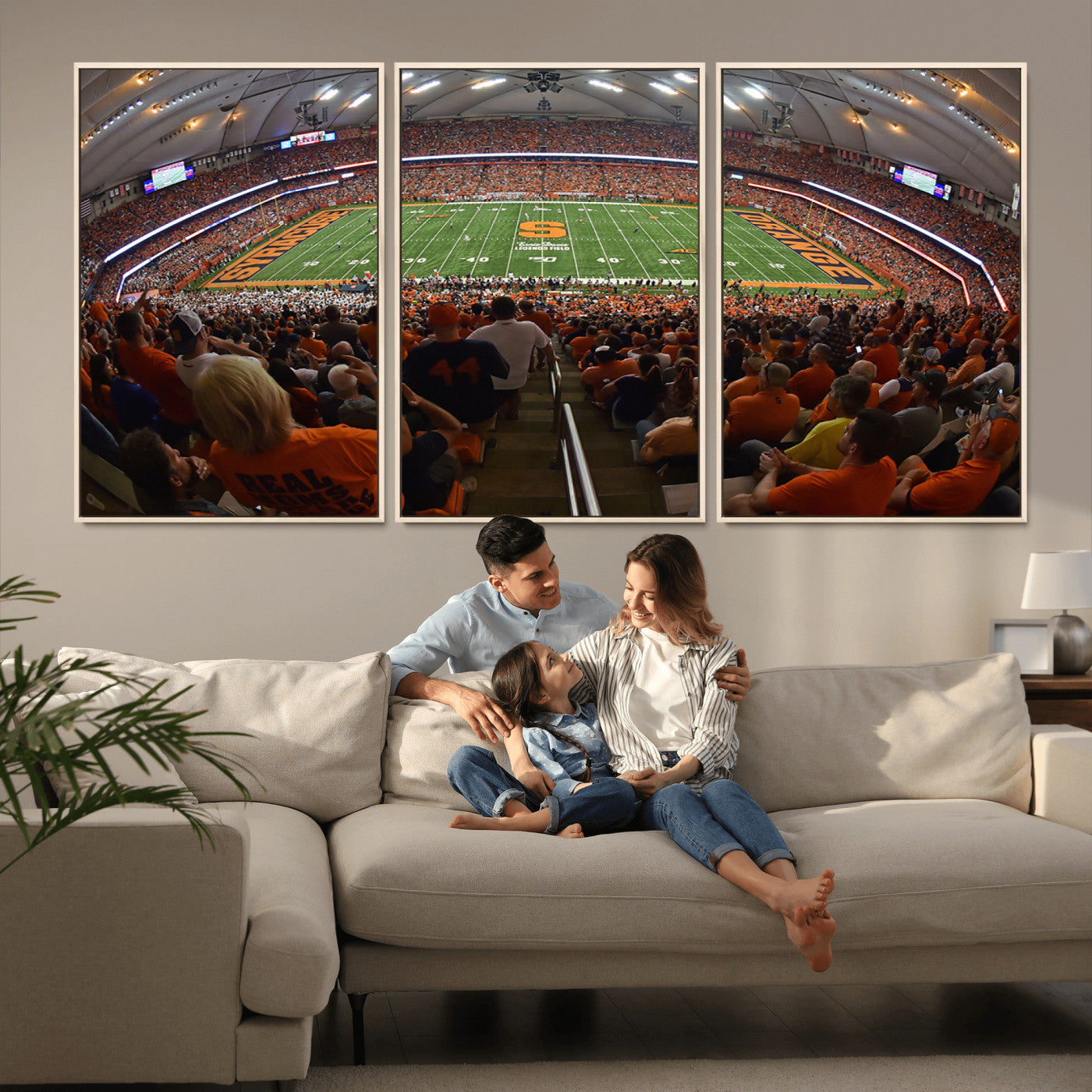 MGV-FC-60X30-3P - Syracuse University Orange Football Canvas Print, Football Team Print - Syracuse JMA Wireless Dome