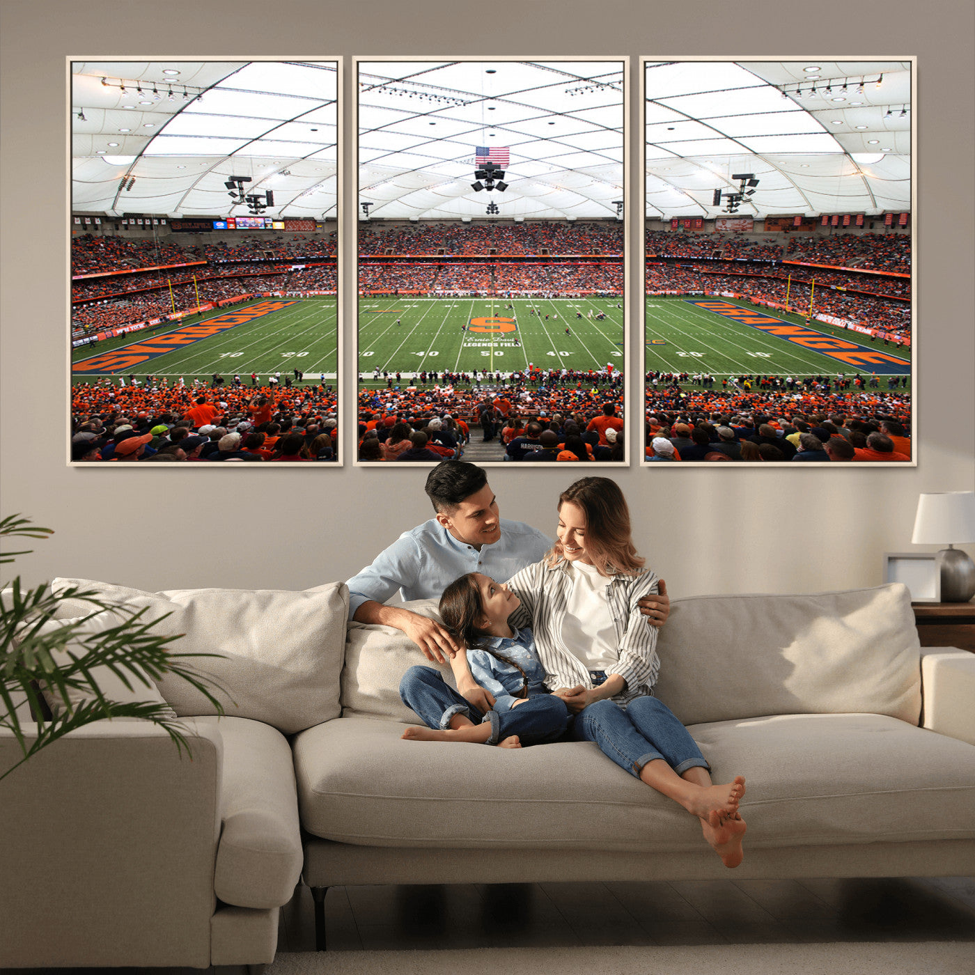 MGV-FC-60X30-3P - Syracuse University Orange Football Team Print - Syracuse JMA Wireless Dome Wall Art Canvas Print