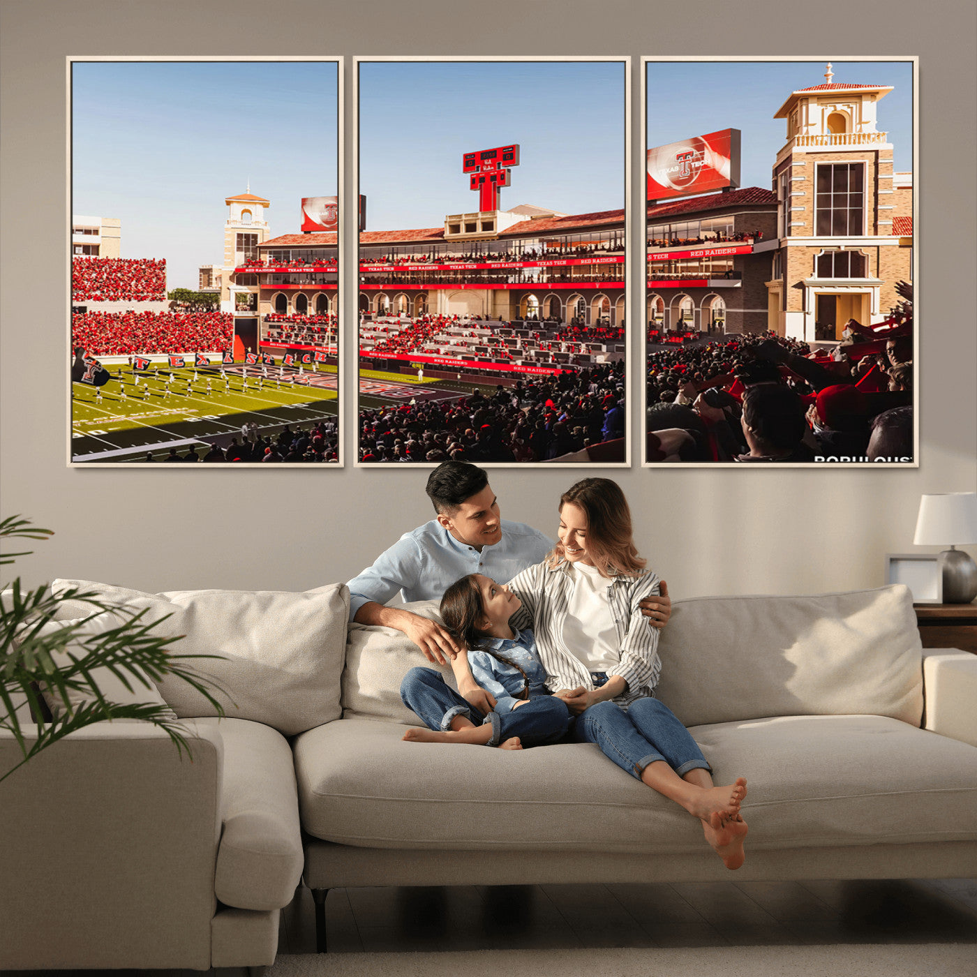 MGV-FC-60X30-3P - Jones AT&T Stadium Texas Tech Red Raiders Wall Art | Large Att Stadium Canvas Print | College