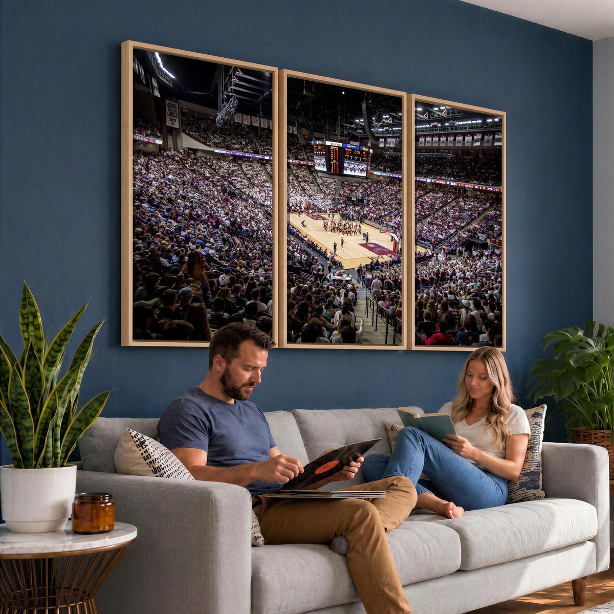 76876-MGV-CV-36X24 - University of Nebraska Cornhuskers Basketball Team Print - Lincoln Red Arena Wall Art Canvas Print