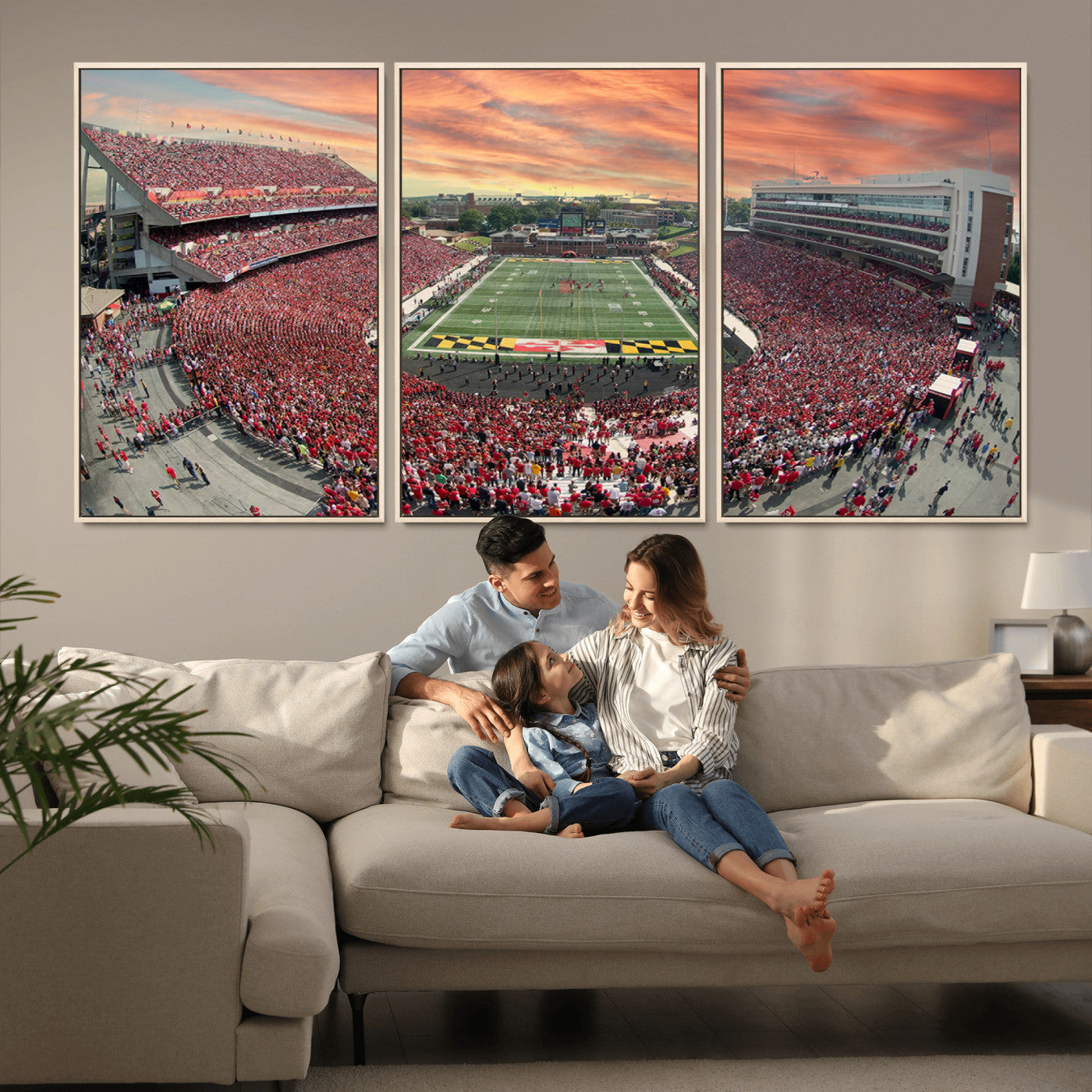 MGV-FC-60X30-3P - University of Maryland Terrapins Football Team Print - College Park SECU Stadium Wall Art Canvas