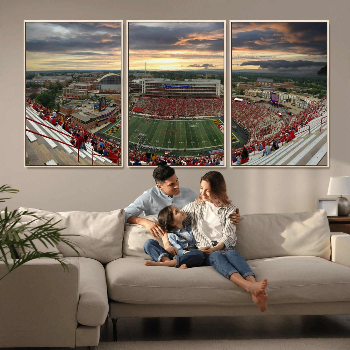MGV-FC-60X30-3P - University of Maryland Terrapins Football Team Print - College Park SECU Stadium Wall Art Canvas
