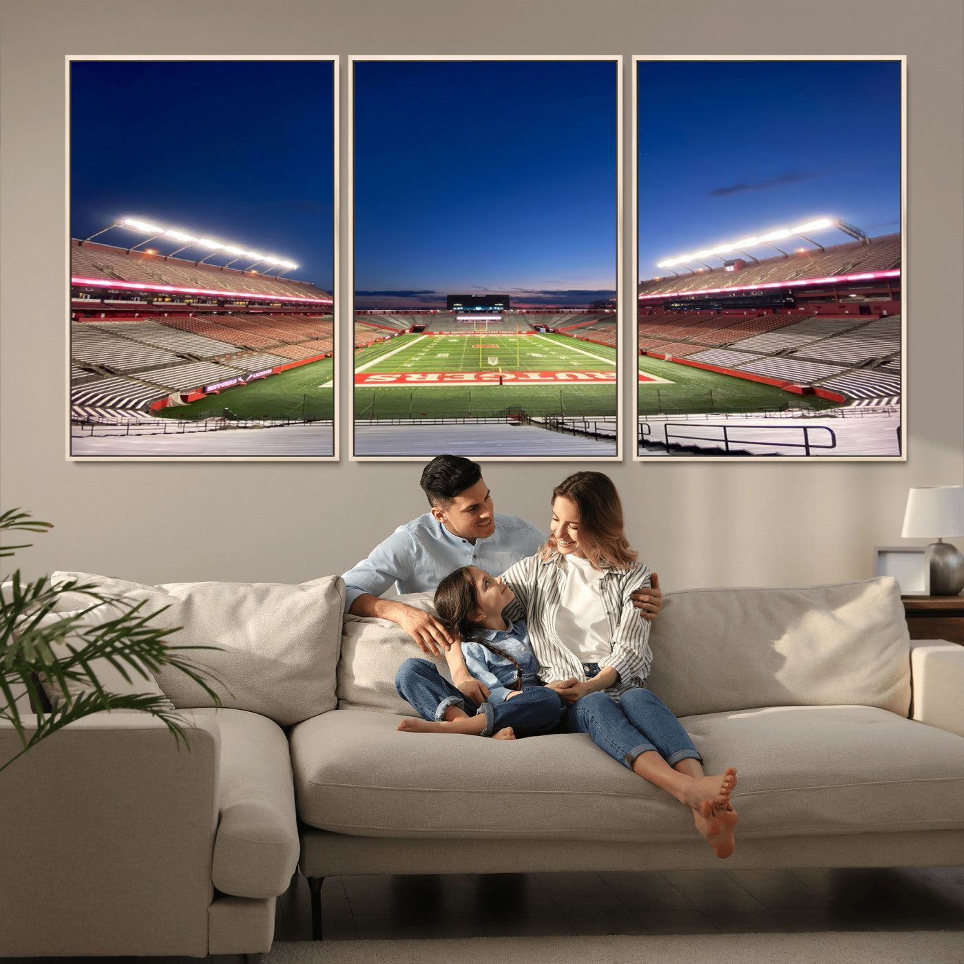 MGV-FC-60X30-3P - Rutgers Scarlet Knights Football Team Print - Piscataway SHI Stadium Wall Art Canvas Print
