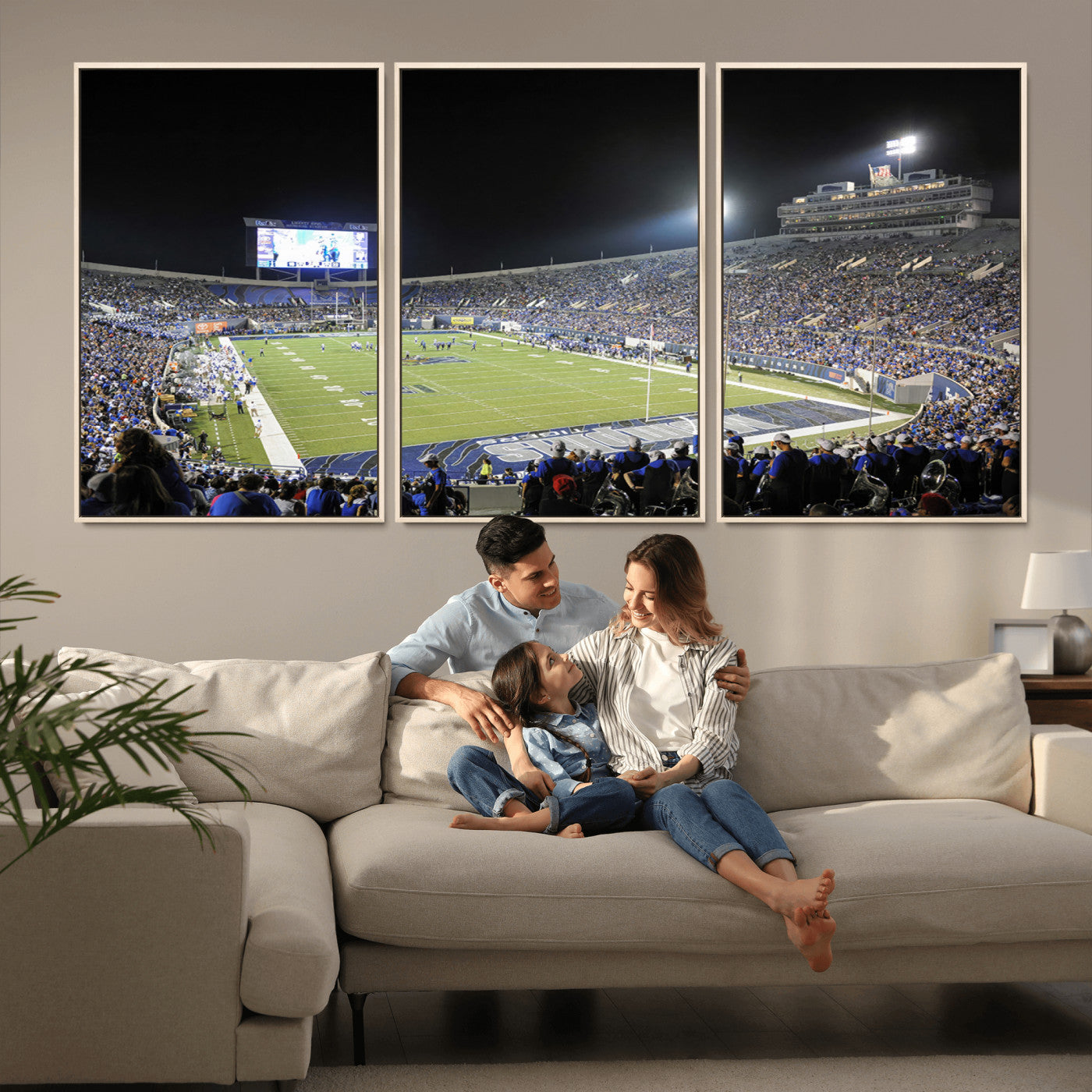 MGV-FC-60X30-3P - University of Memphis Tigers Football Team Print - Memphis Simmons Bank Liberty Stadium Wall Art