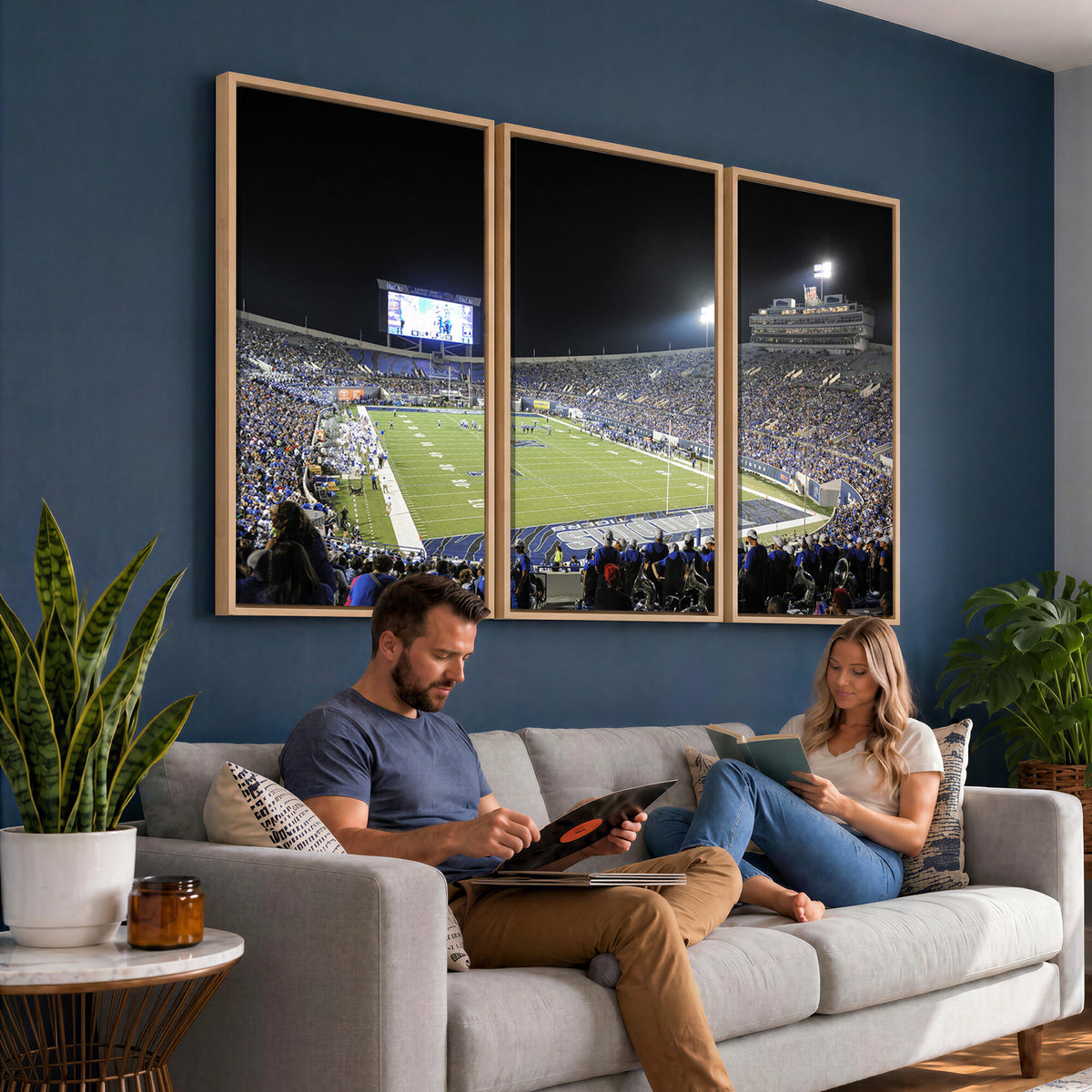 10894-PAN-FL-20X10 - University of Memphis Tigers Football Team Print - Memphis Simmons Bank Liberty Stadium Wall Art