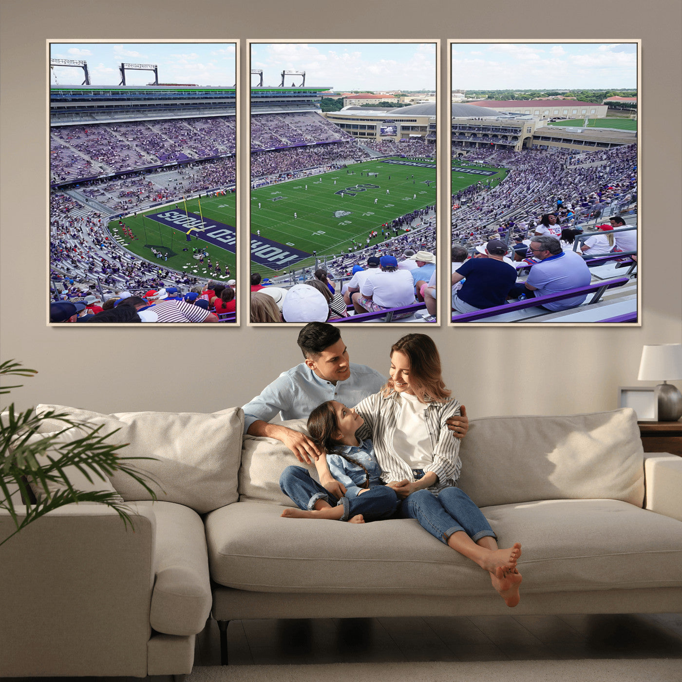 MGV-FC-60X30-3P - The Texas Christian University TCU Horned Frogs Football Team Print - Fort Worth Amon G. Carter