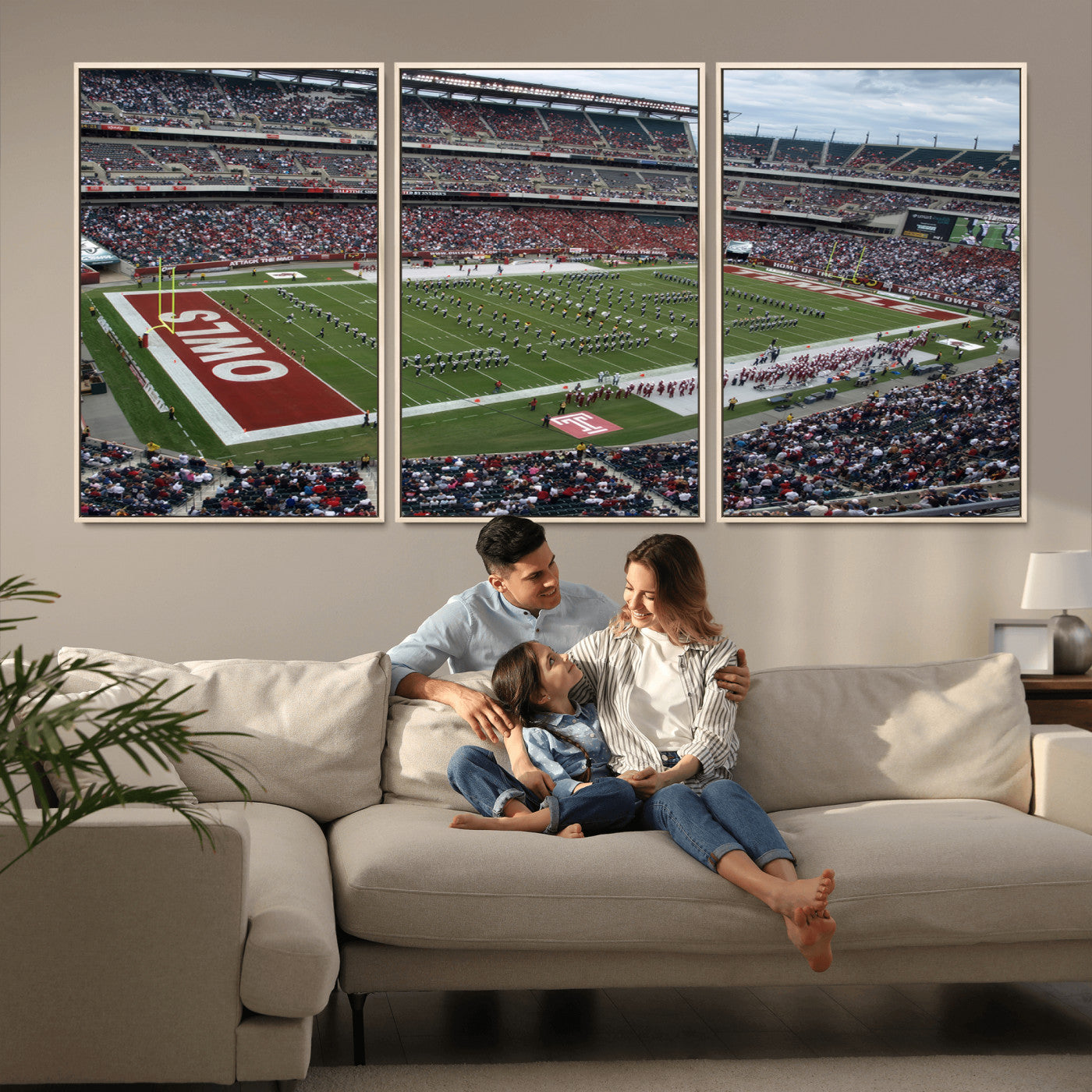 MGV-FC-60X30-3P - The Temple University Owls Athletics Team Print - Philadelphia Lincoln Financial Field Stadium Wall