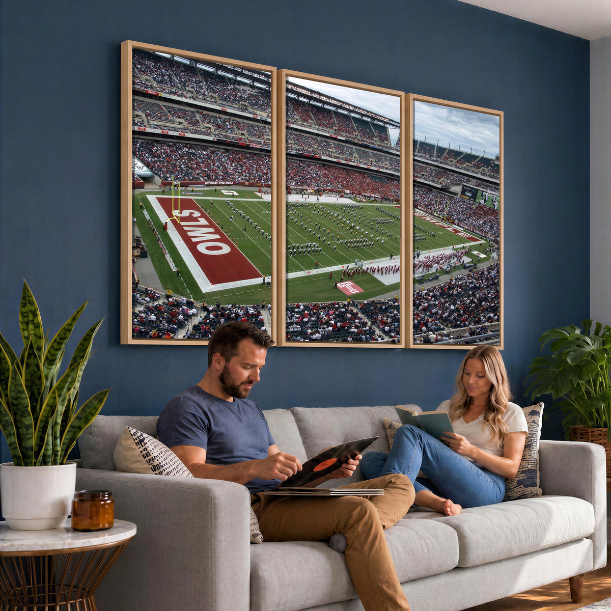 15310-PAN-FL-20X10 - The Temple University Owls Athletics Team Print - Philadelphia Lincoln Financial Field Stadium Wall