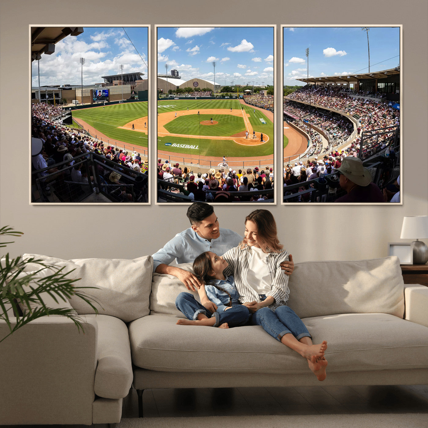 MGV-FC-60X30-3P - The Texas A&M University Aggies Athletics Team Print - College Station Kyle Field Wall Art Canvas