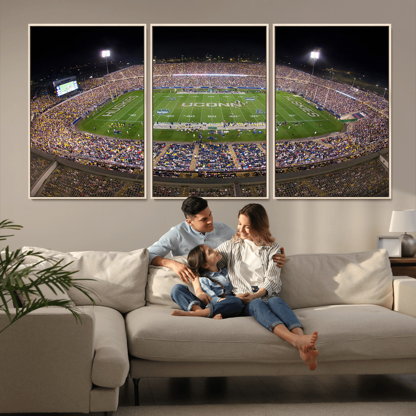MGV-FC-60X30-3P - The University of Connecticut UCONN Huskies Football Team Print - East Hartford Pratt & Whitney