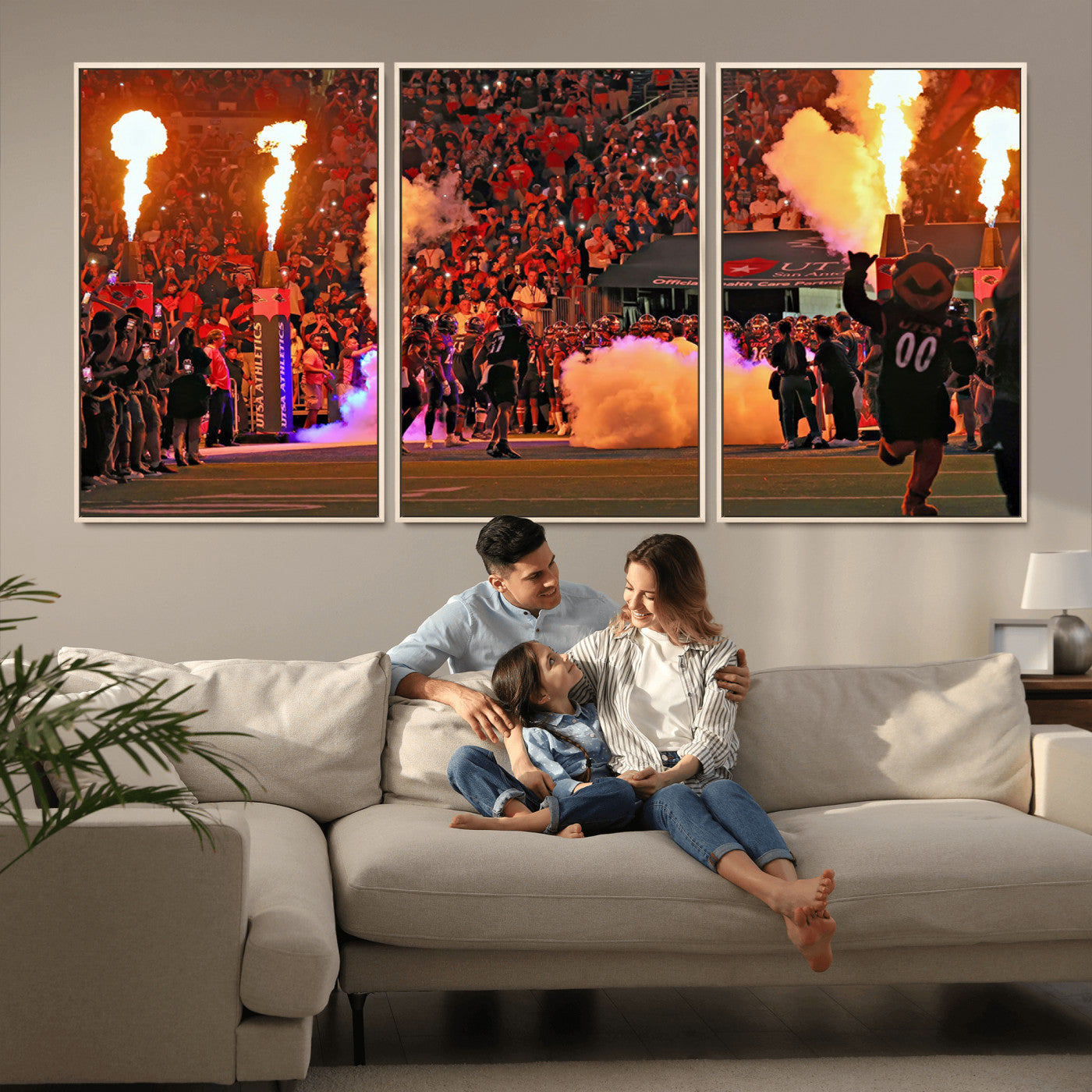MGV-FC-60X30-3P - The University of Texas at San Antonio Roadrunners Football Team Print - San Antonio Alamodome Wall
