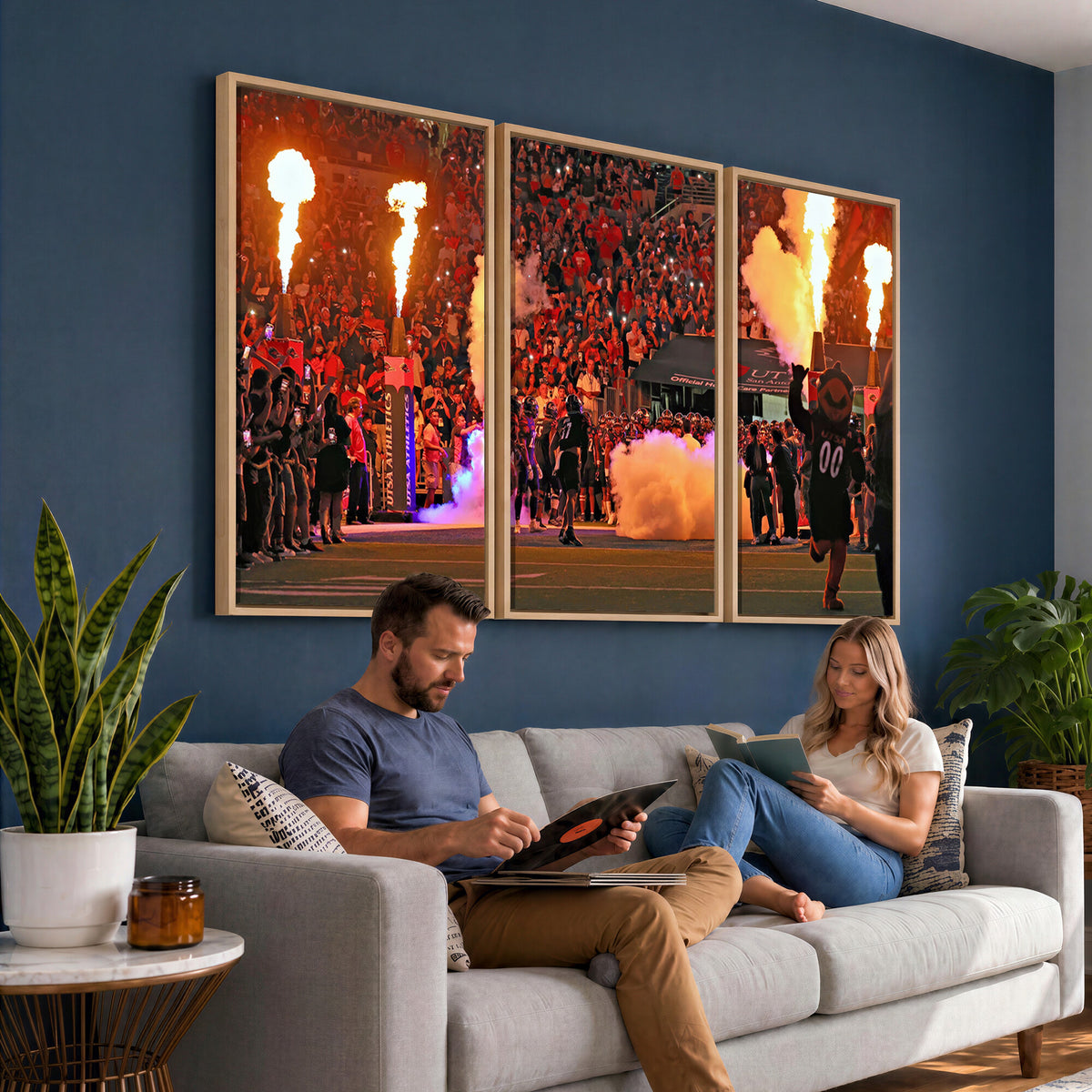 98664-MGV-CV-36X24 - The University of Texas at San Antonio Roadrunners Football Team Print, Extra Large Game Room Wall Decor