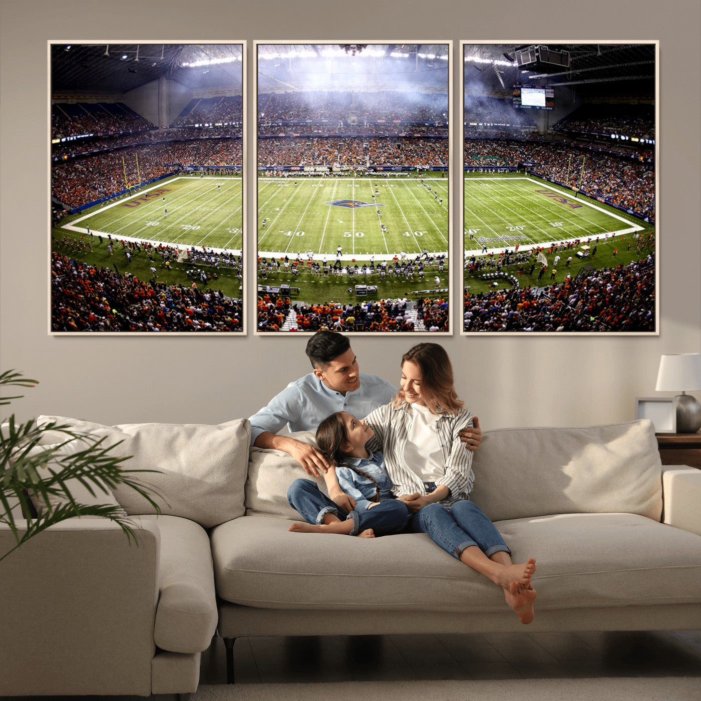 MGV-FC-60X30-3P - The University of Texas at San Antonio Roadrunners Football Team Print - San Antonio Alamodome Wall