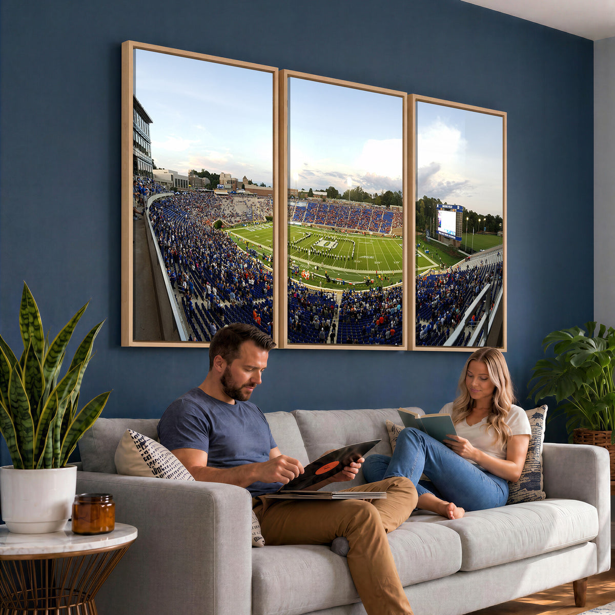 44850-MGV-CV-36X24 - The Duke University Blue Devils Football Team Print, Durham