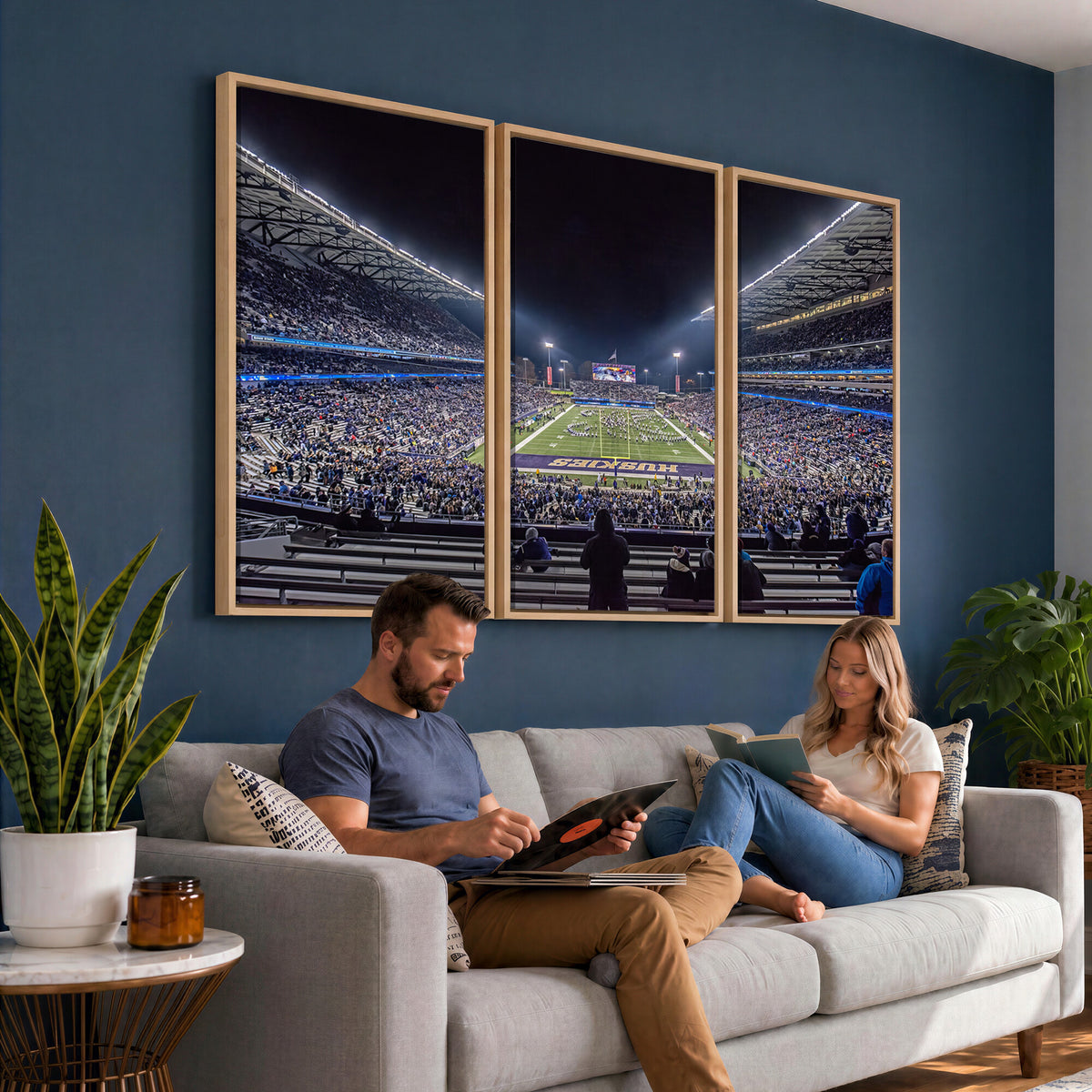 85780-MGV-CV-36X24 - The University of Washington Huskies Football Team Print, Extra Large Game Room Wall Decor