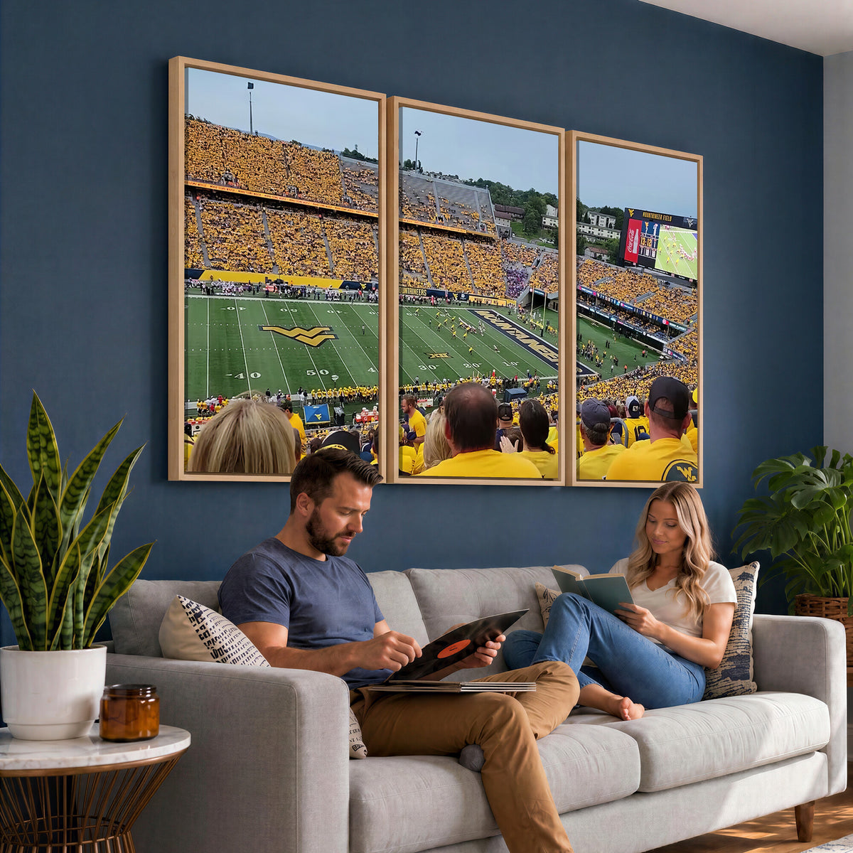 18056-MGV-CV-36X24 - Puskar Stadium Canvas Print Wall Art, Morgantown Print