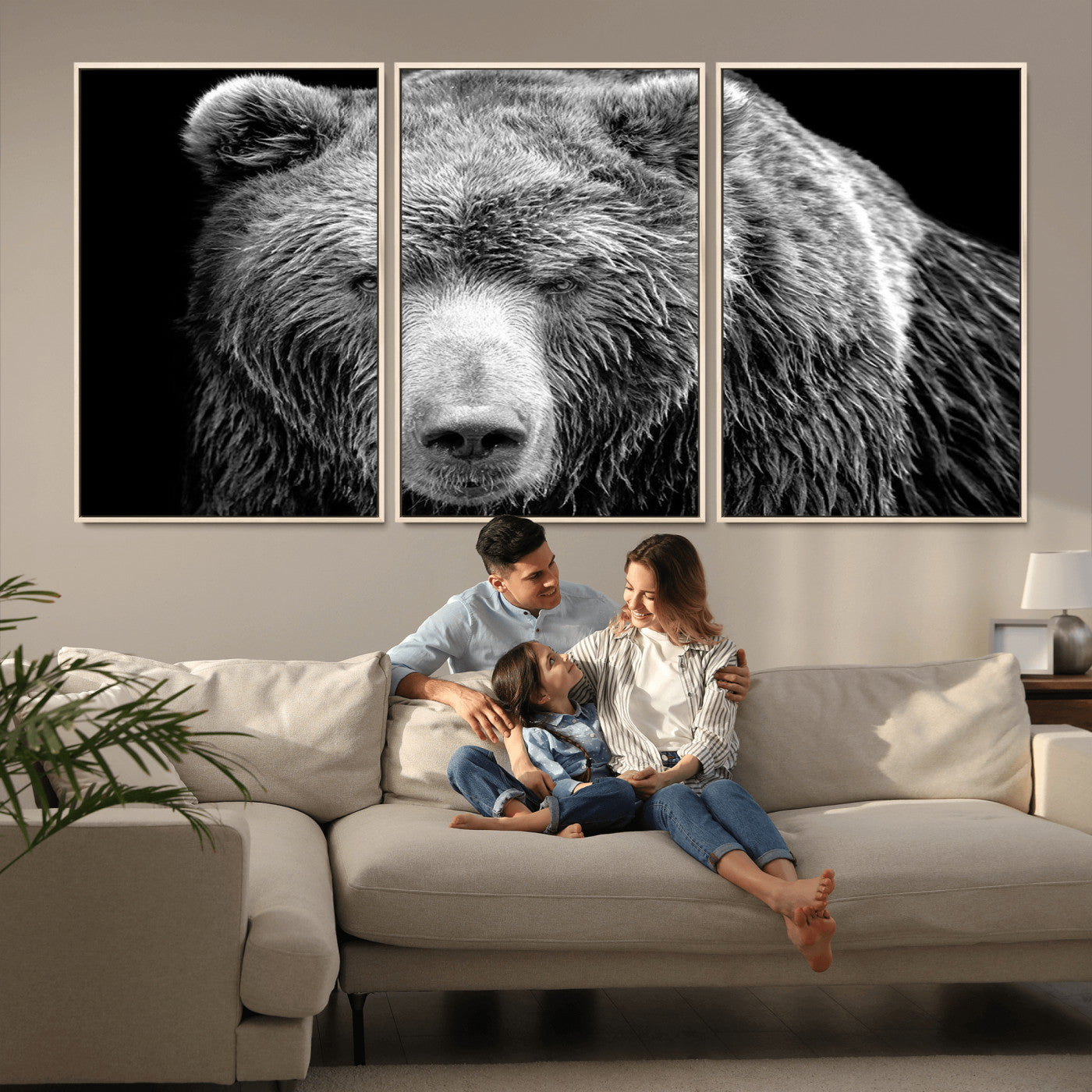 MGV-FC-60X30-3P - 399 Grizzly Bear Canvas Print | Ready to Hang Wall Art | Rustic Farmhouse & Cabin Decor | Wildlife