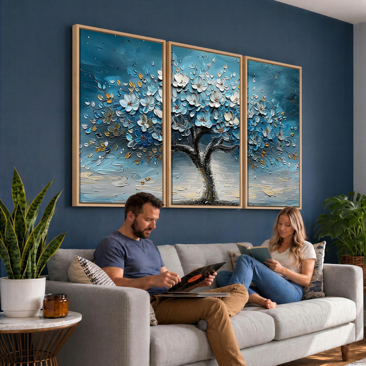 24109-_Poster-30x20 - Abstract Blooming Tree Wall Art Canvas Print, Floral Modern Home Decor