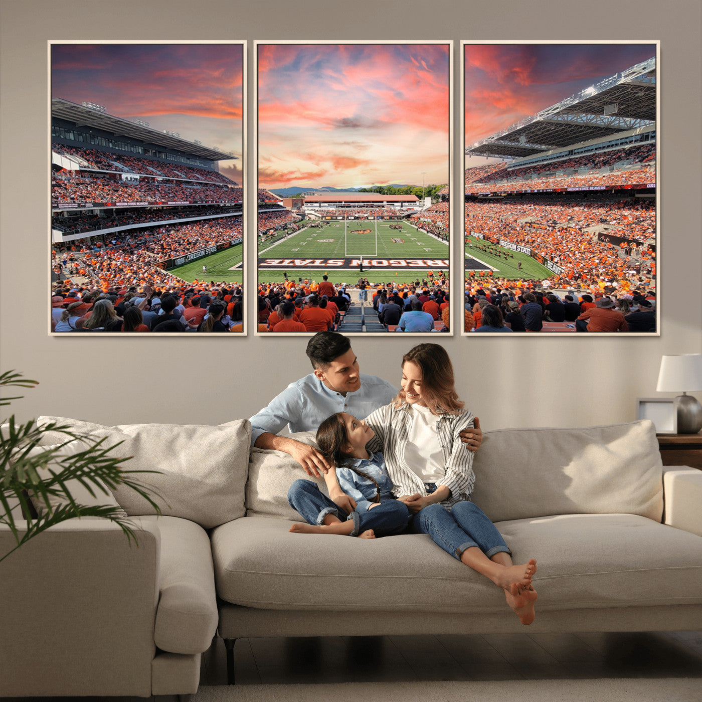MGV-FC-60X30-3P - Oregon State Beavers Football Team Print - Corvallis Reser Stadium Wall Art Canvas Print