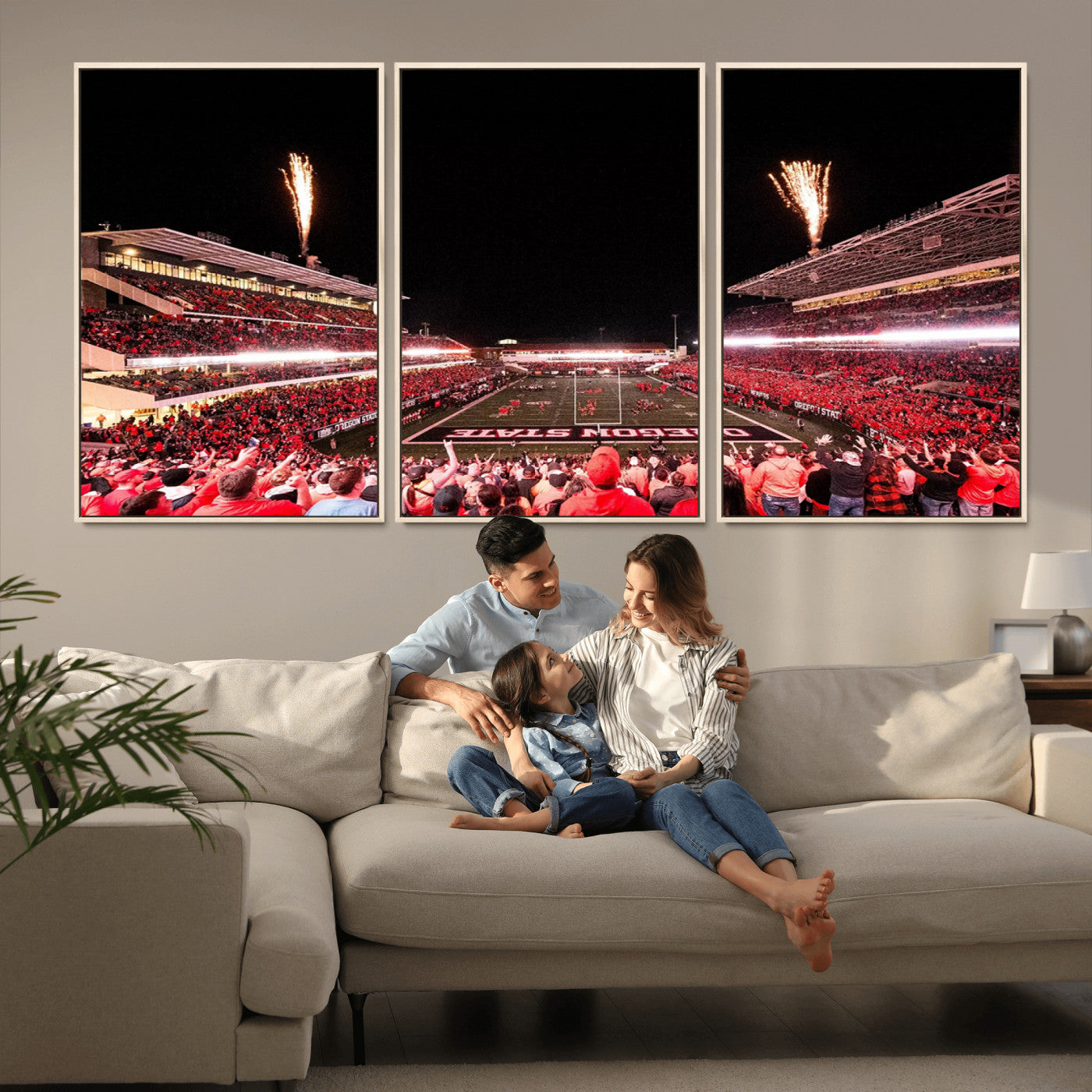MGV-FC-60X30-3P - Oregon State Beavers Football Team Print - Corvallis Reser Stadium Wall Art Canvas Print