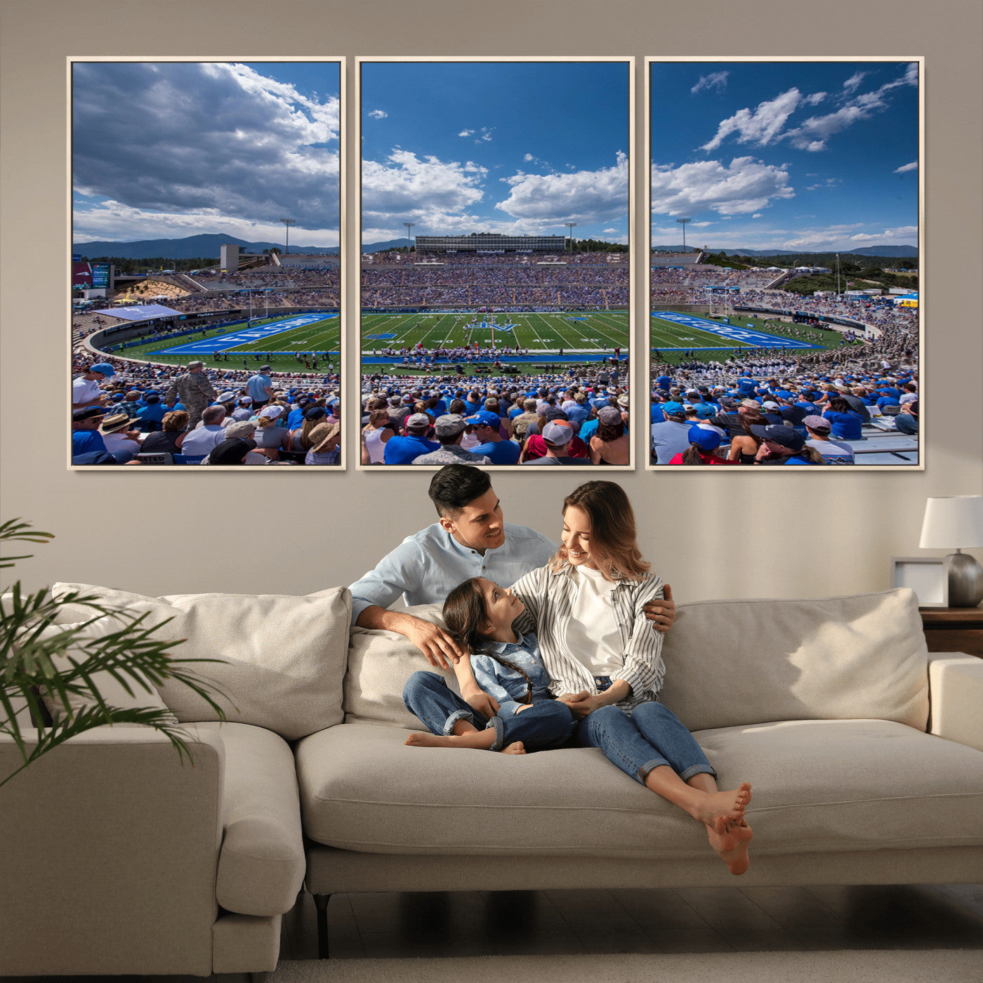 MGV-FC-60X30-3P - Air Force Falcons Football Team Print - Colorado Springs Falcon Stadium Wall Art Canvas Print