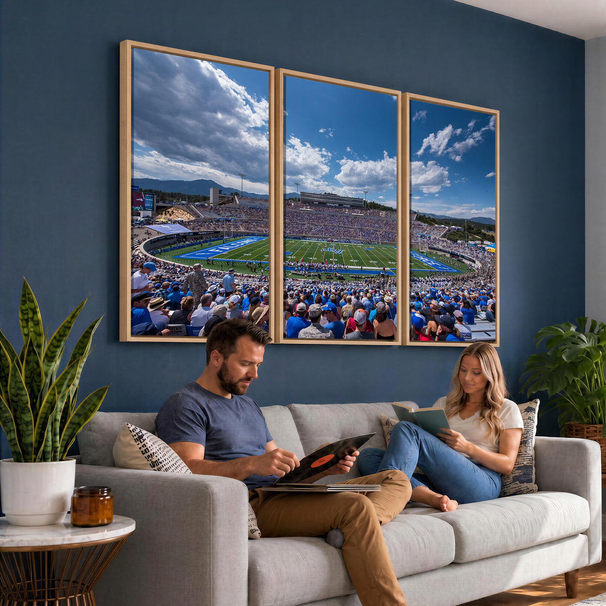 59281-MGV-CV-36X24 - Air Force Falcons Football Team Print, Colorado Springs