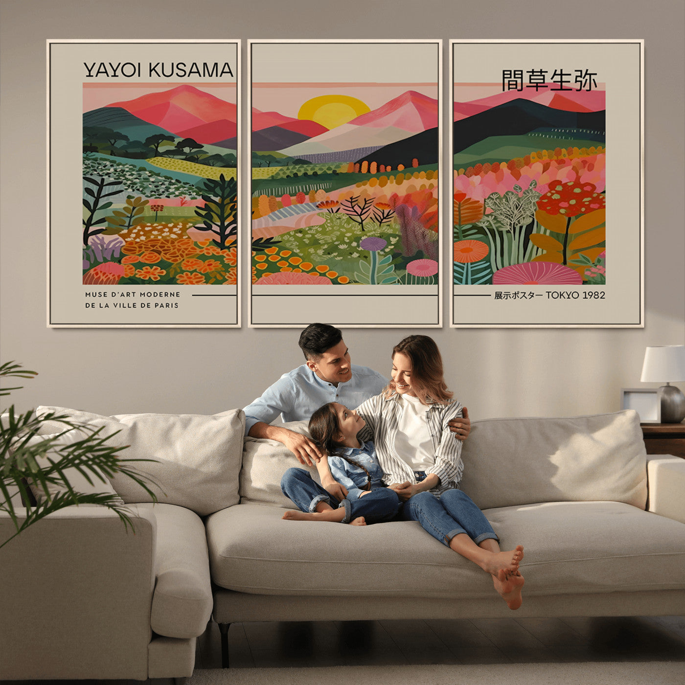 MGV-FC-60X30-3P - Yayoi Kusama 1986 Wall Art Print – Yayoi Kusama Wabi Sabi Japanese Wall Art Print - Vibrant Abstract