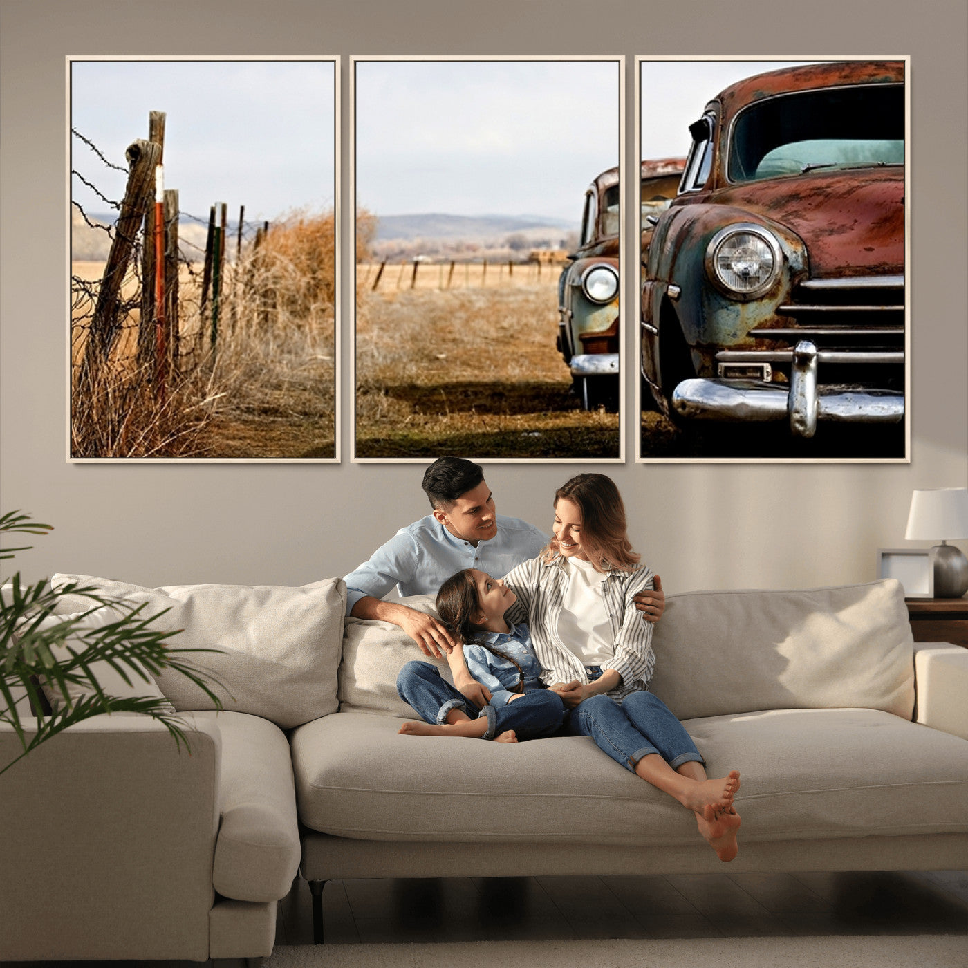 MGV-FC-60X30-3P - Classic Cars Vintage Wall Art Canvas Print