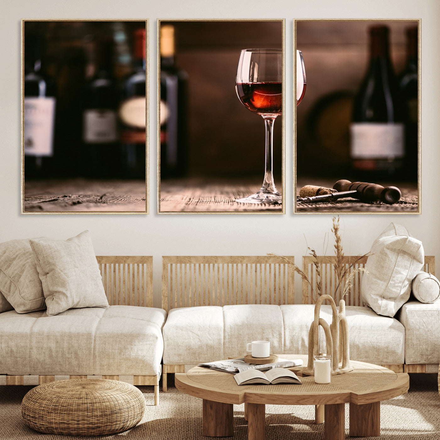 MGV-FC-60X30-3P - Red Wine and Bottle Canvas Print