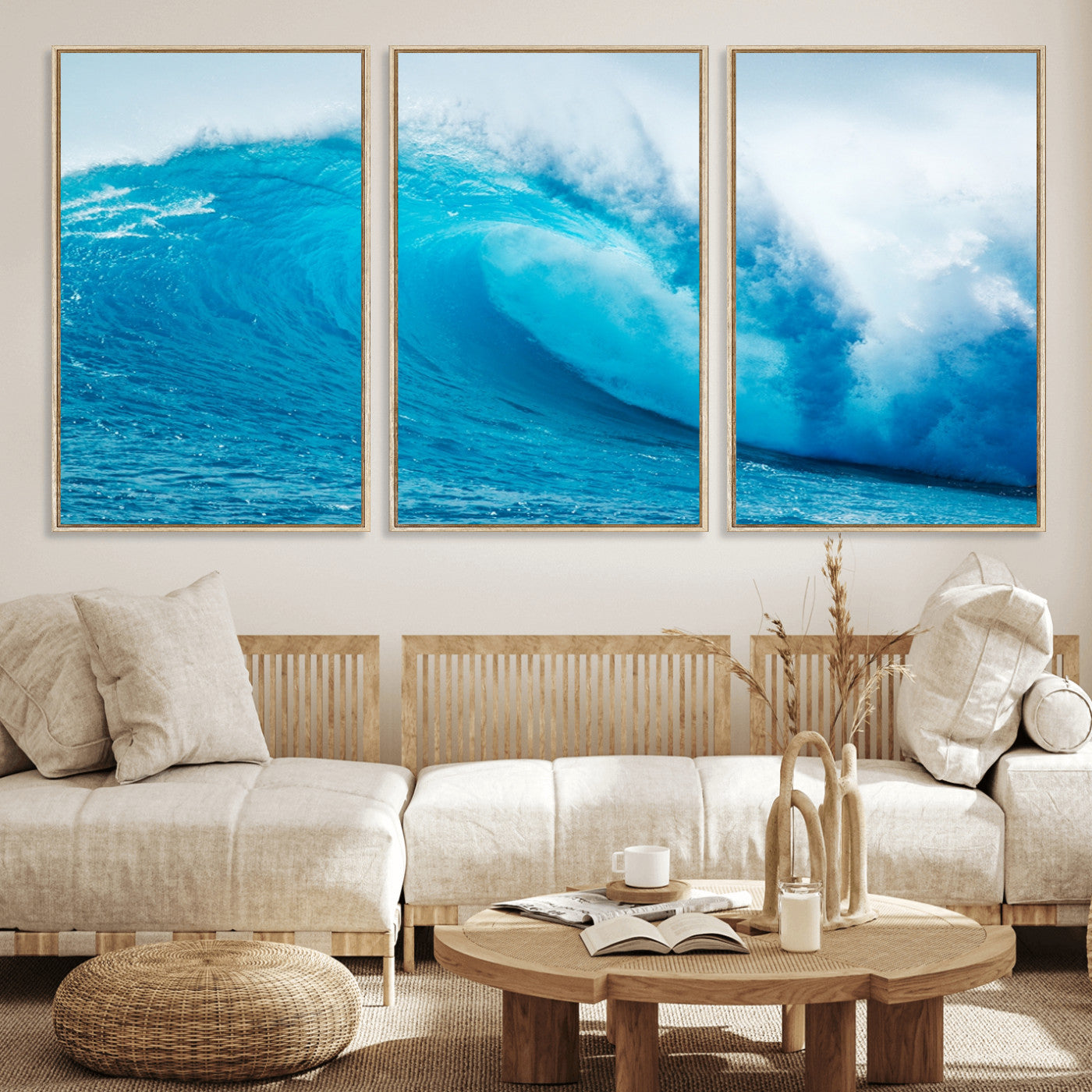 MGV-FC-60X30-3P - Big Ocean Surfing Wave Wall Art Canvas Print