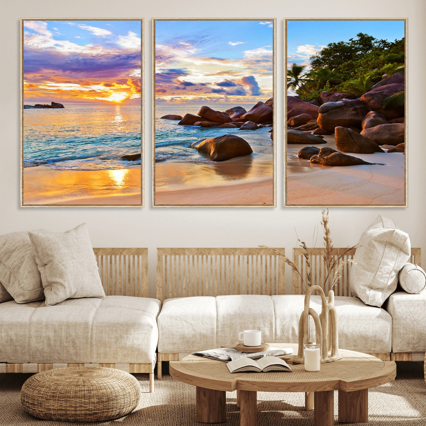 43209-MGV-CV-36X24-Tropical Island Beach Sunset Canvas Print