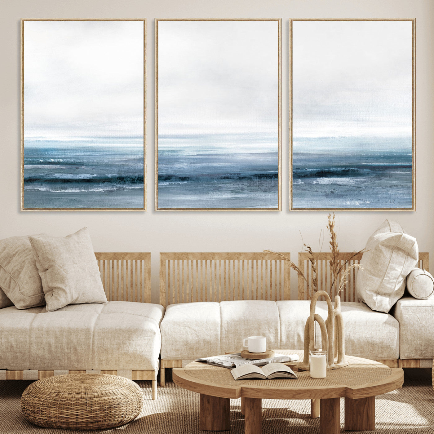 MGV-FC-60X30-3P - Blue Ocean Abstract Artwork Wall Art Canvas Print