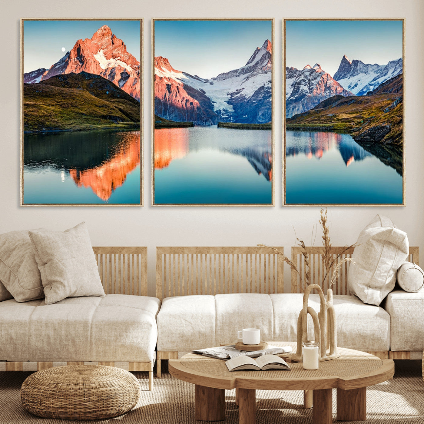 MGV-FC-60X30-3P - Landscape Mountain and Lake View Wall Art Canvas Print