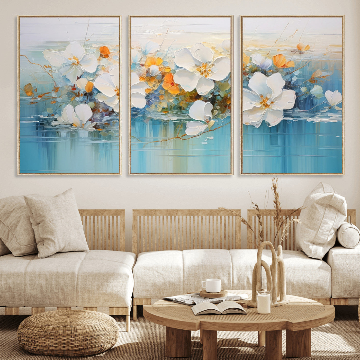 MGV-FC-60X30-3P - Abstract Flower Wall Art Canvas Print