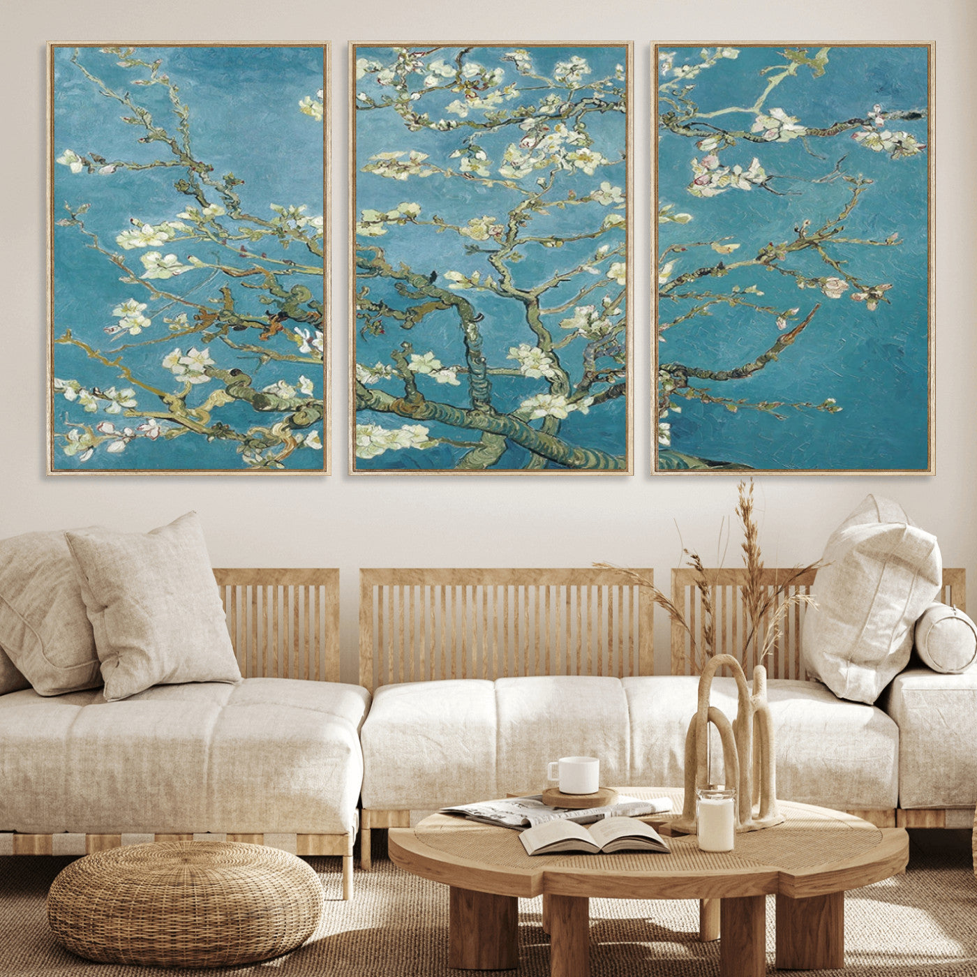 -Vincent Van Gogh's Almond Blossom Abstract Wall Art Canvas, Van Gogh Almond Blossom Canvas Print