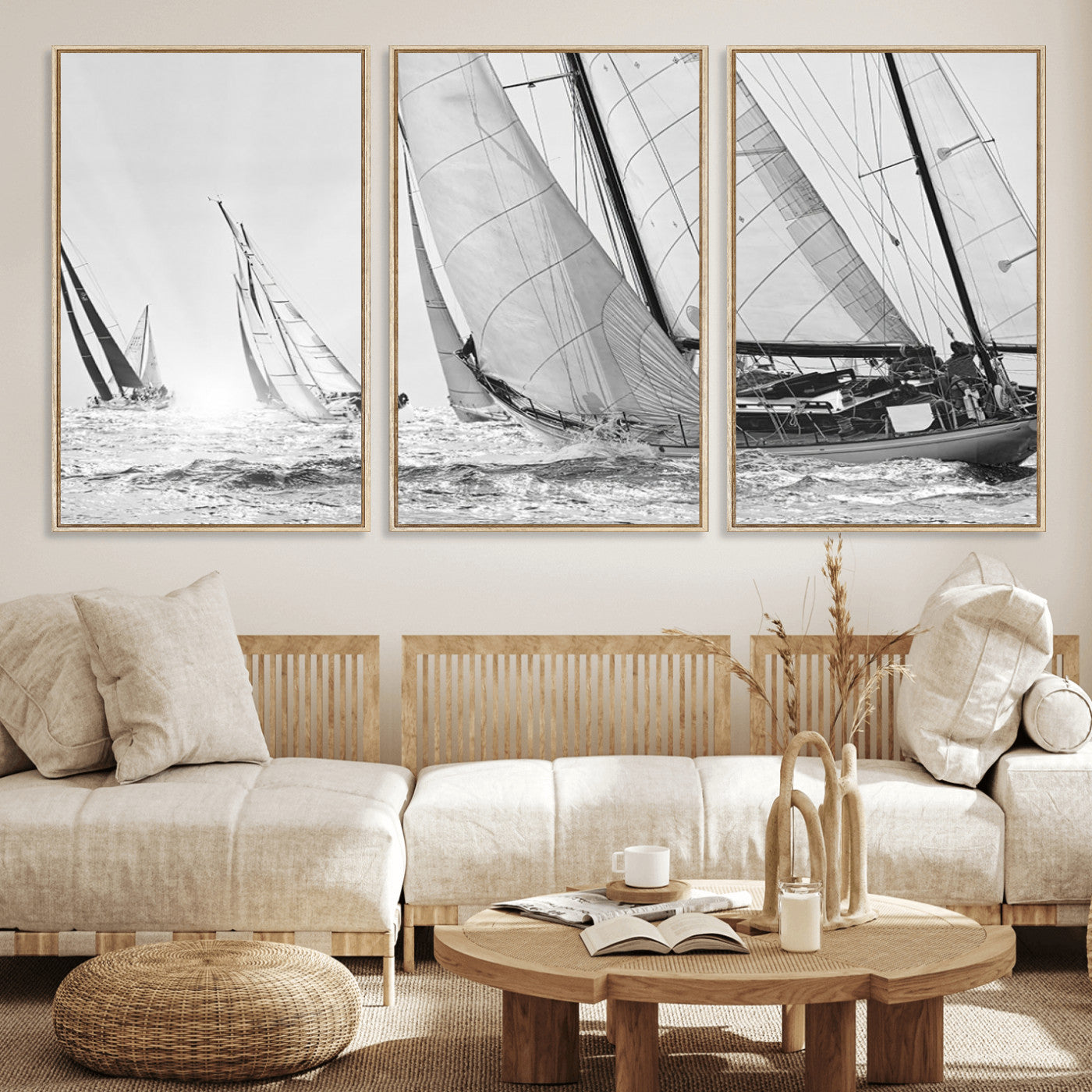 MGV-FC-60X30-3P - Yacht Sailboat Regatta Canvas Wall Art Canvas Print