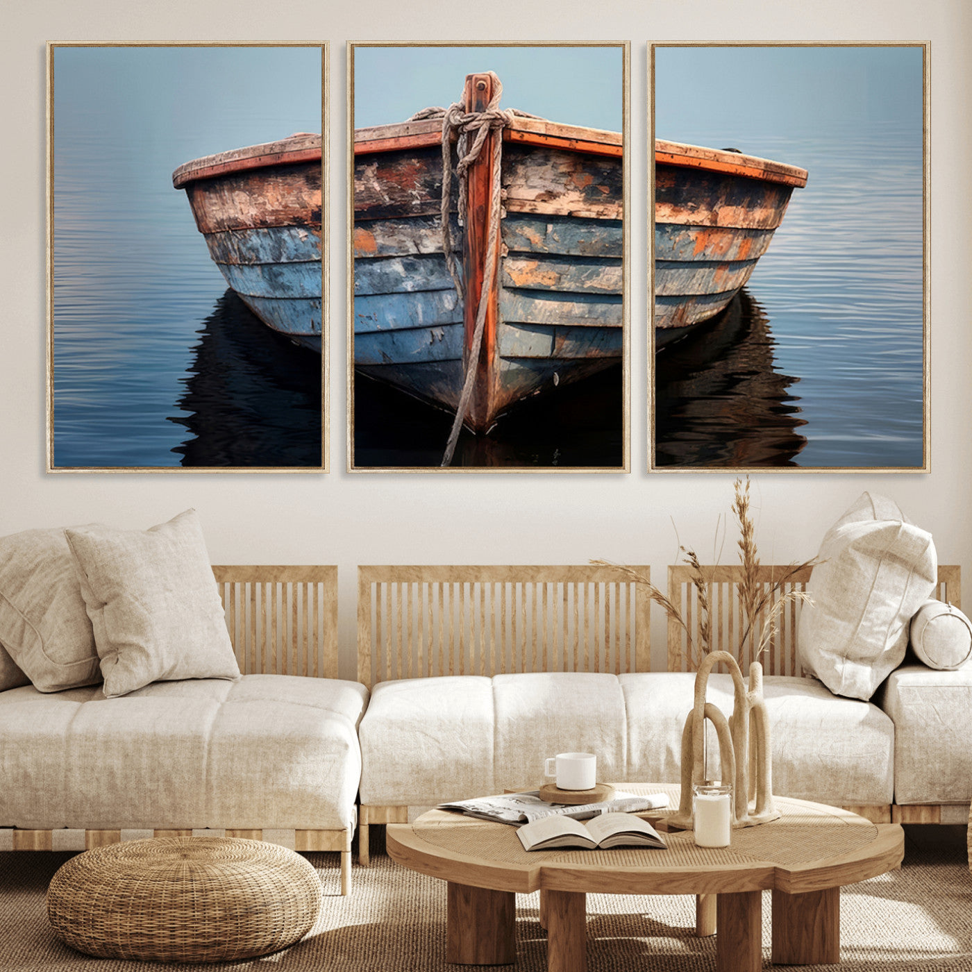 MGV-FC-60X30-3P - Stunning Vintage Boat Canvas Print | Nautical Wall