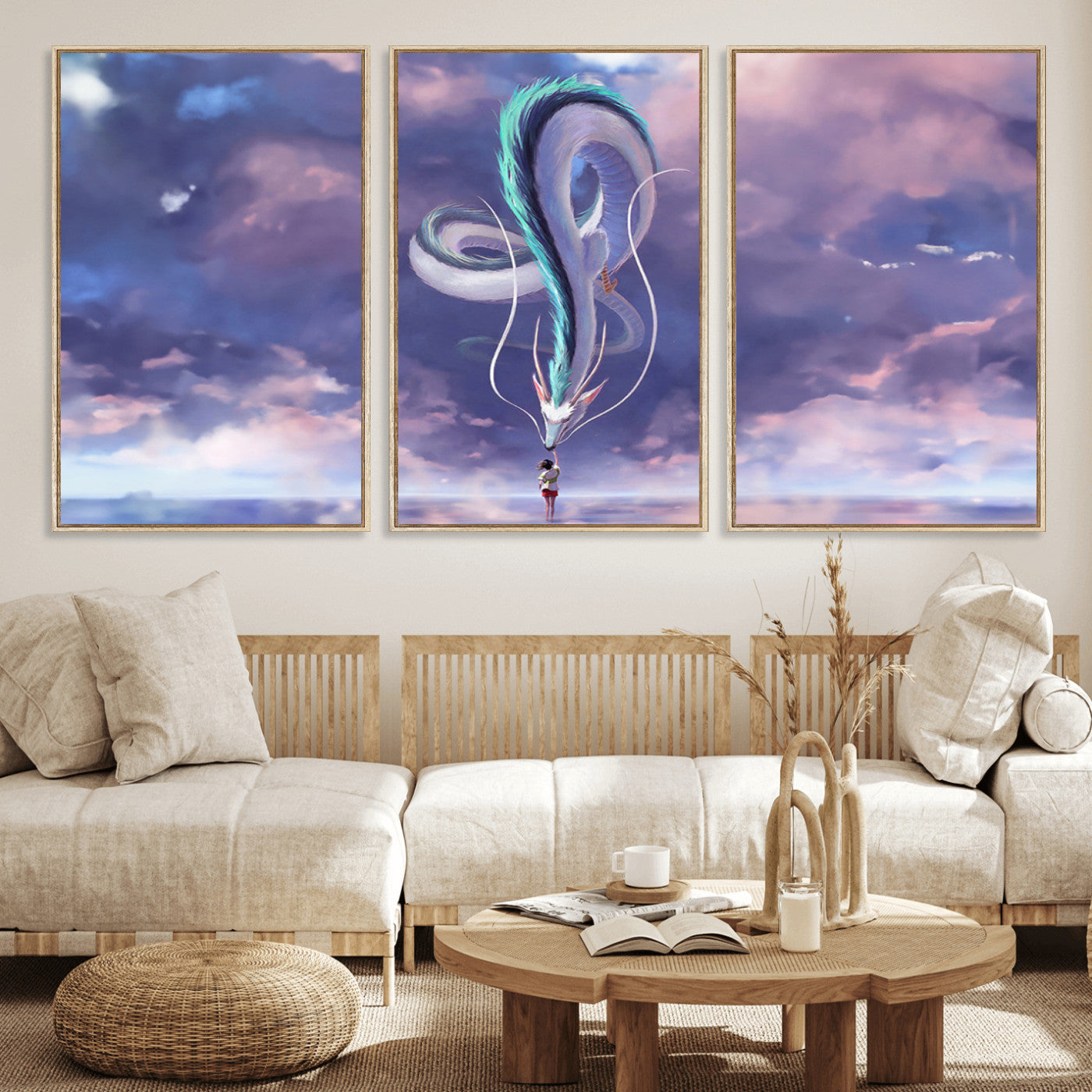 MGV-FC-60X30-3P - Spirited Away Haku and Chihiro Poster - Anime Lover - Hayao Miyazaki - Studio Ghibli Poster - Anime