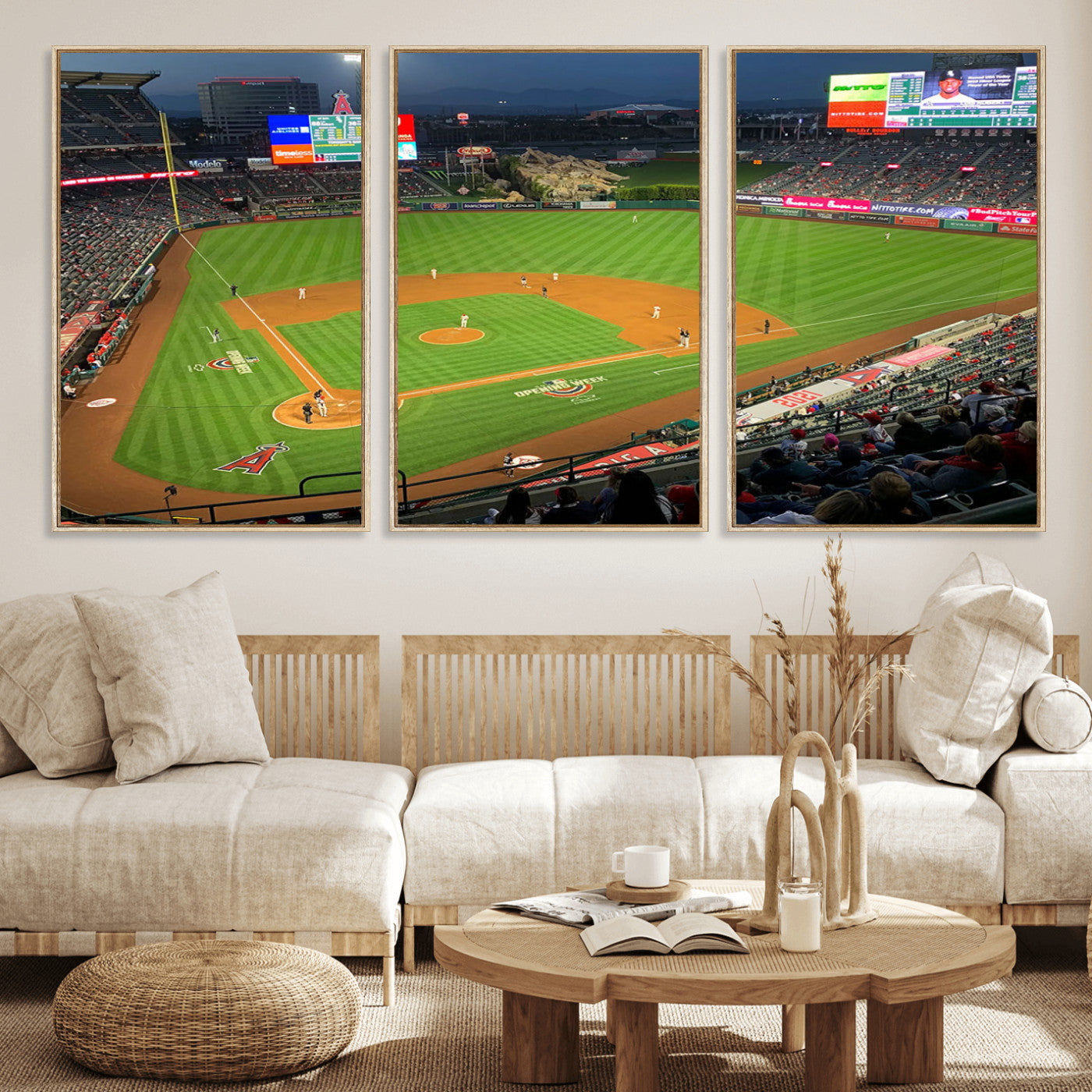 MGV-FC-60X30-3P - Angel Stadium Aerial View – Los Angeles Angels Baseball Canvas Print, Framed, Ready to Hang
