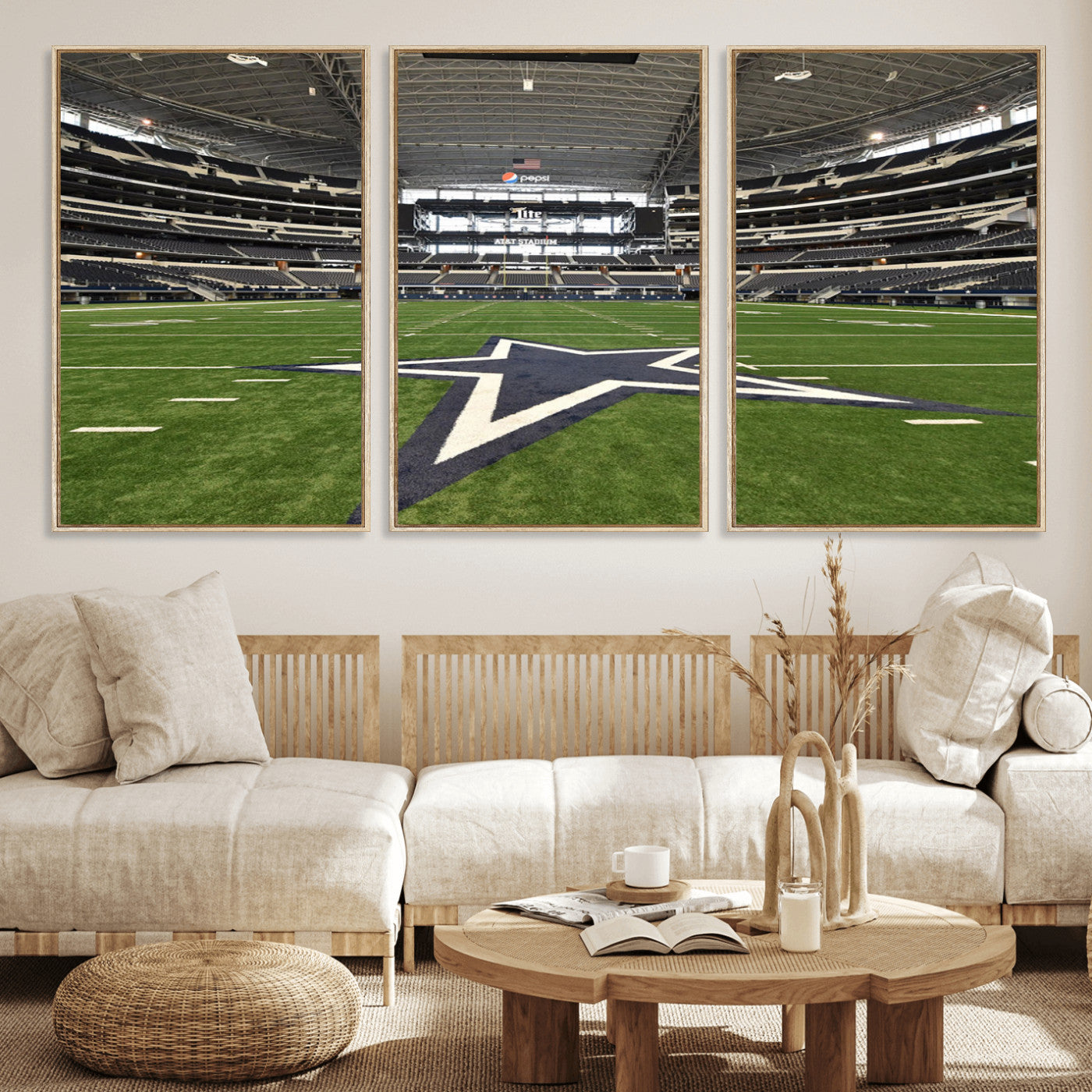 MGV-FC-60X30-3P - Dallas Cowboys Football Team Print - Arlington AT&T Stadium Wall Art Canvas Print