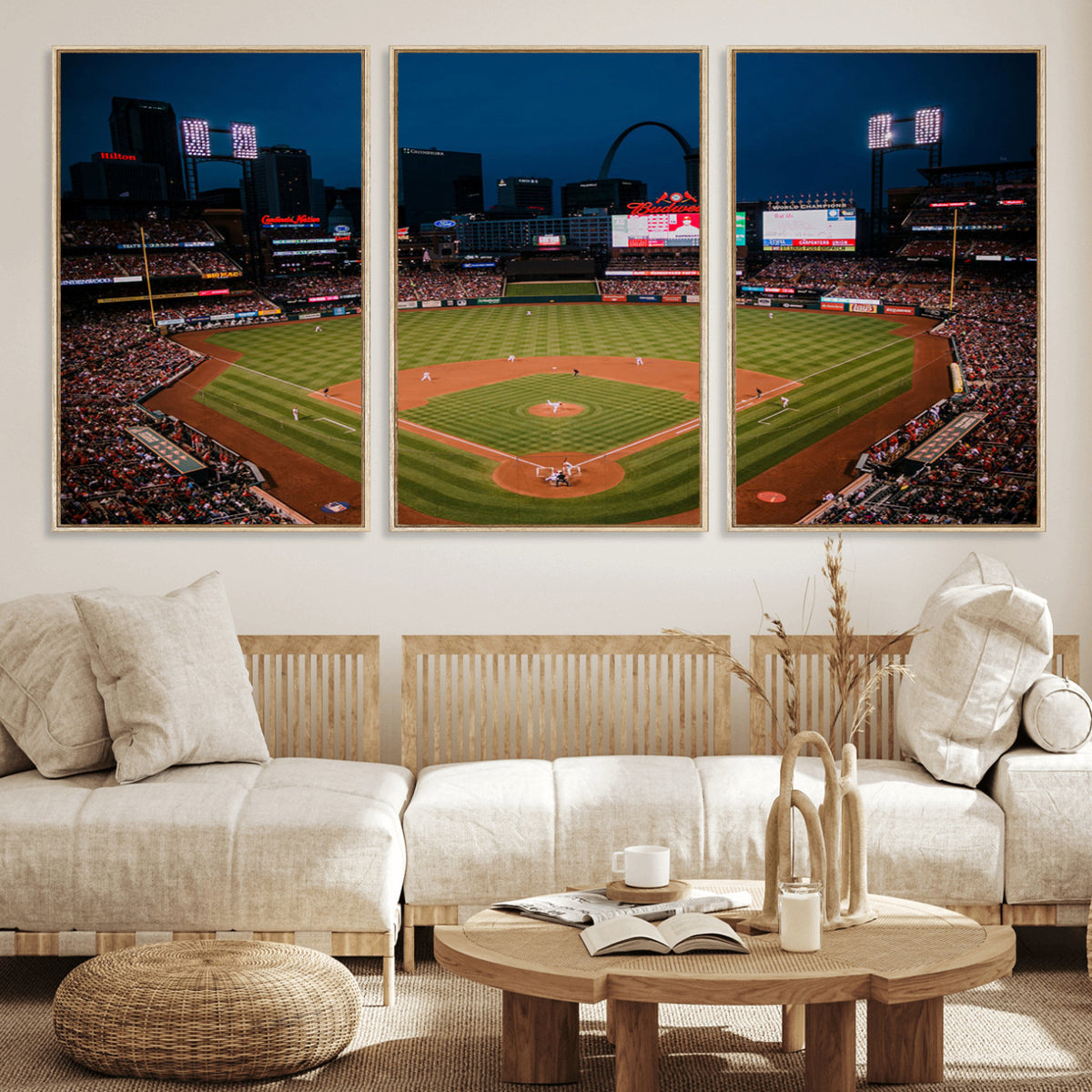 38612-MGV-CV-36X24 - St. Louis Cardinals Baseball Team Print - Busch Stadium Wall Art