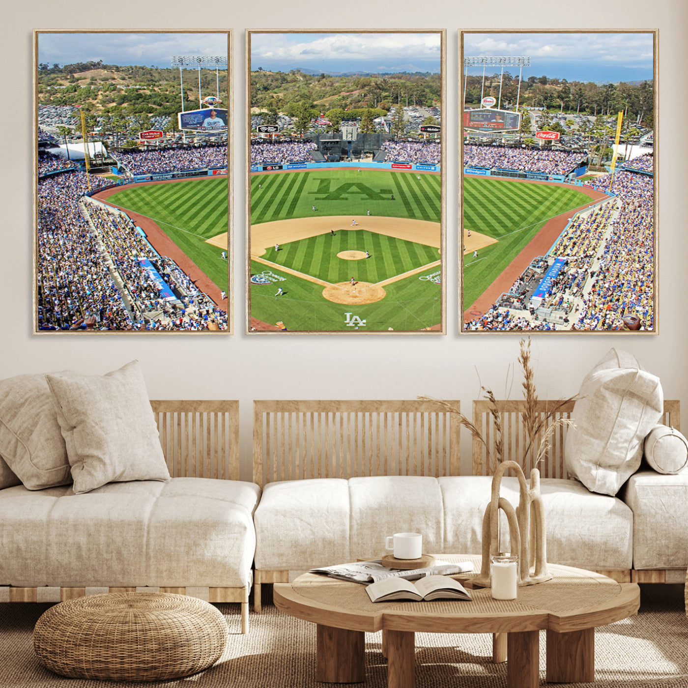MGV-FC-60X30-3P - Citi Field Wall Art Print | 3-Panel New York Mets Baseball Stadium Canvas Print | Framed Sports Decor for Living Room, Man Cave, or Office